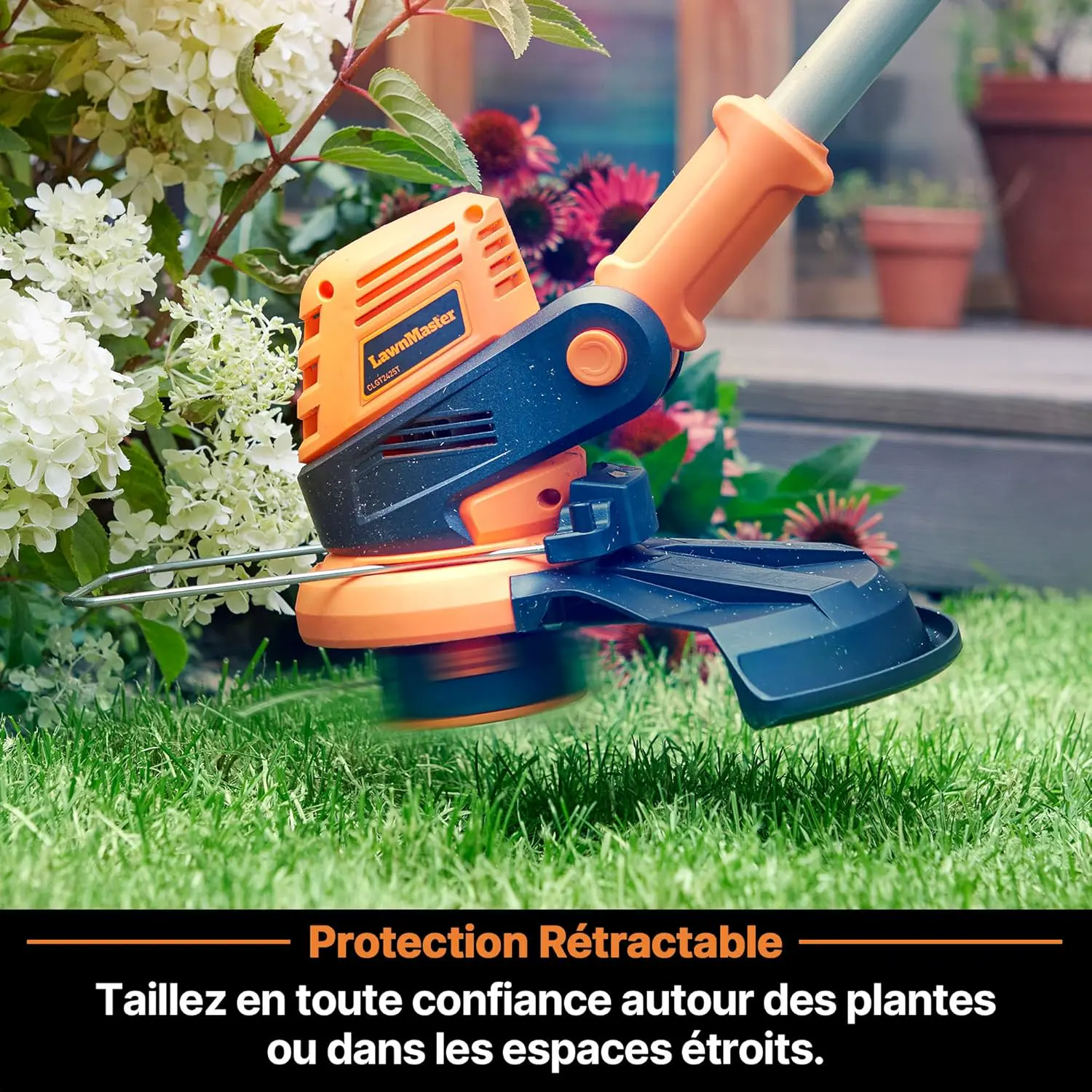 Robot tondeuse jaune vue 4