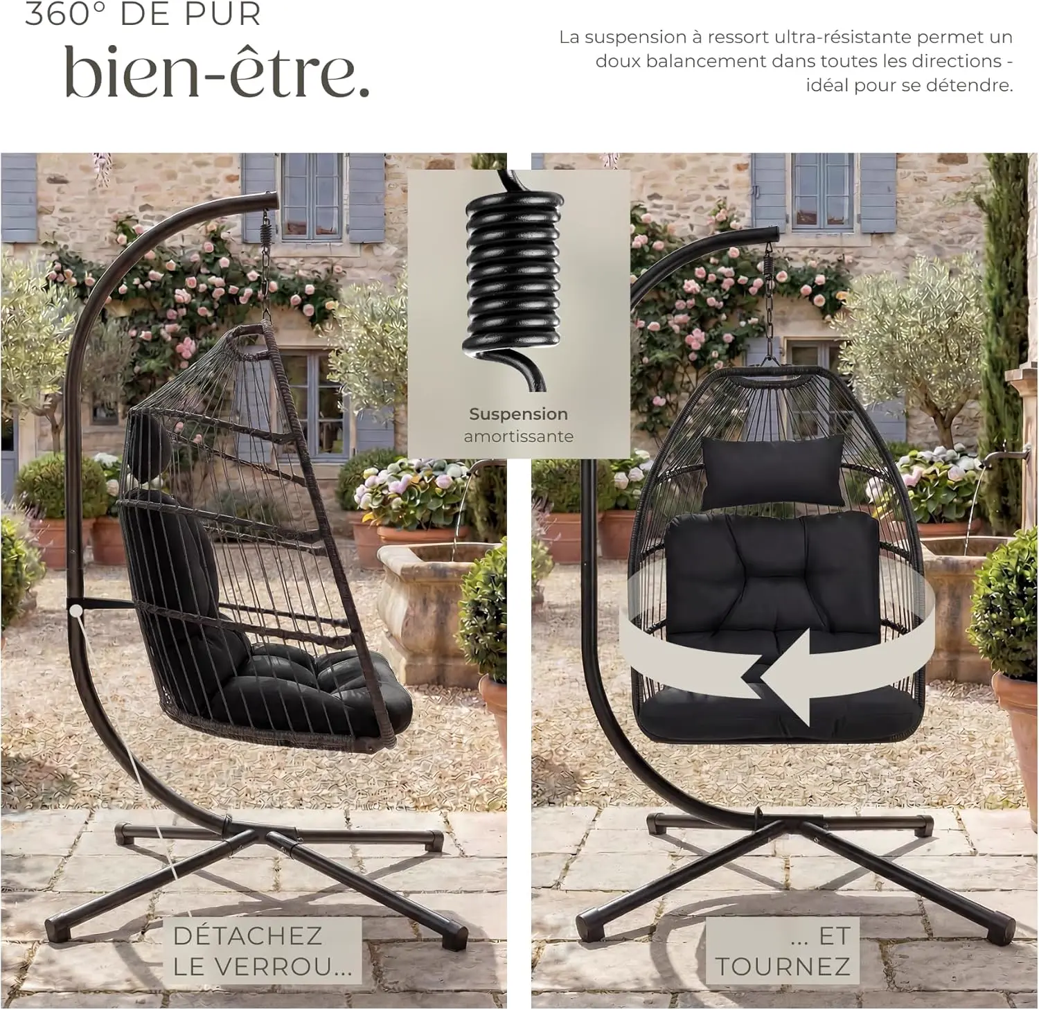 Fauteuils suspendus en métal vue 7