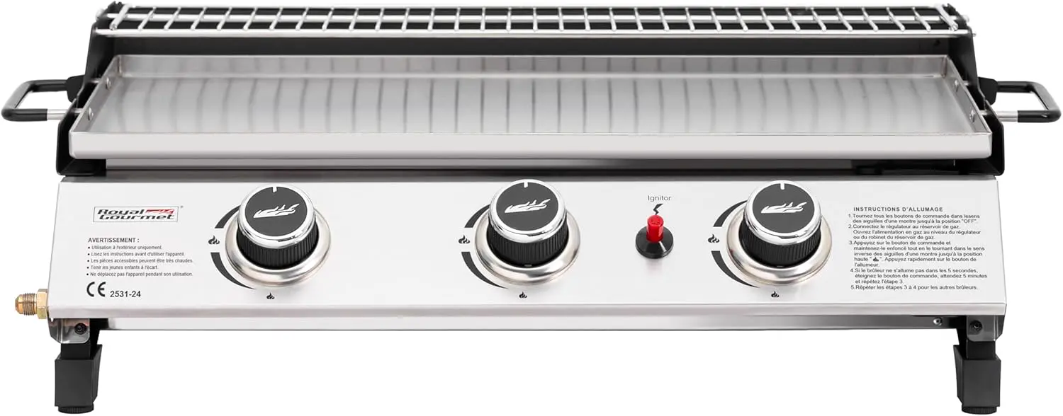 Royal Gourmet Plancha Gaz Propane en Acier Inoxydable