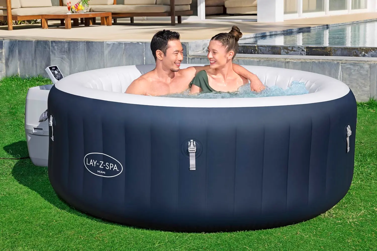 Spa gonflable 4 personnes 2 places bleu vue 3