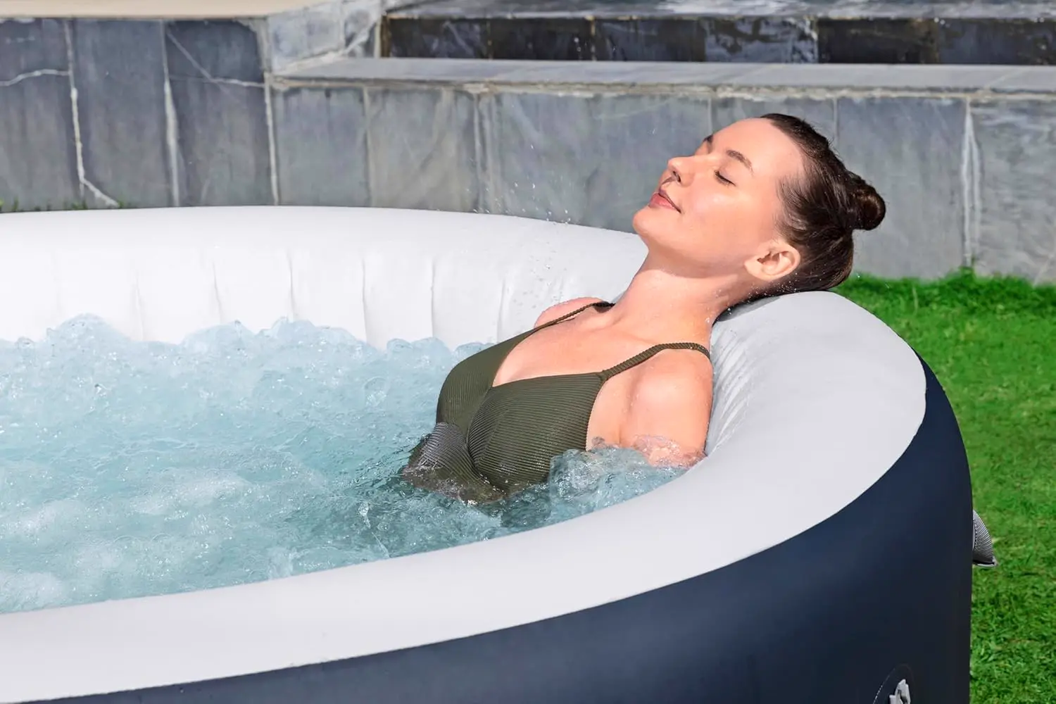 Spa gonflable 4 personnes 2 places bleu vue 6