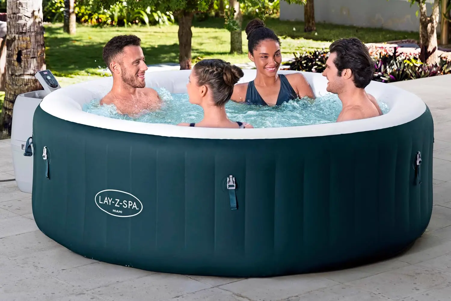 Spa gonflable 4 personnes 4 places vert vue 3