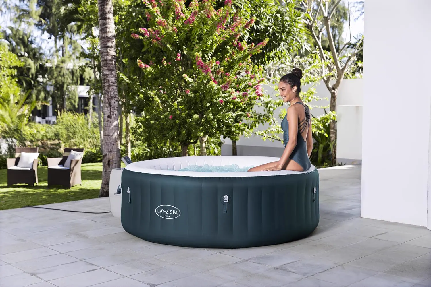 Spa gonflable 4 personnes 4 places vert vue 6