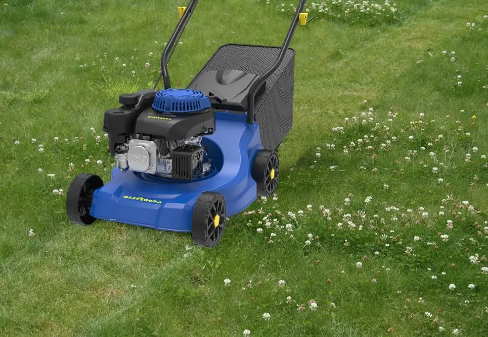 Tondeuse autoportée en métal bleu vue 7