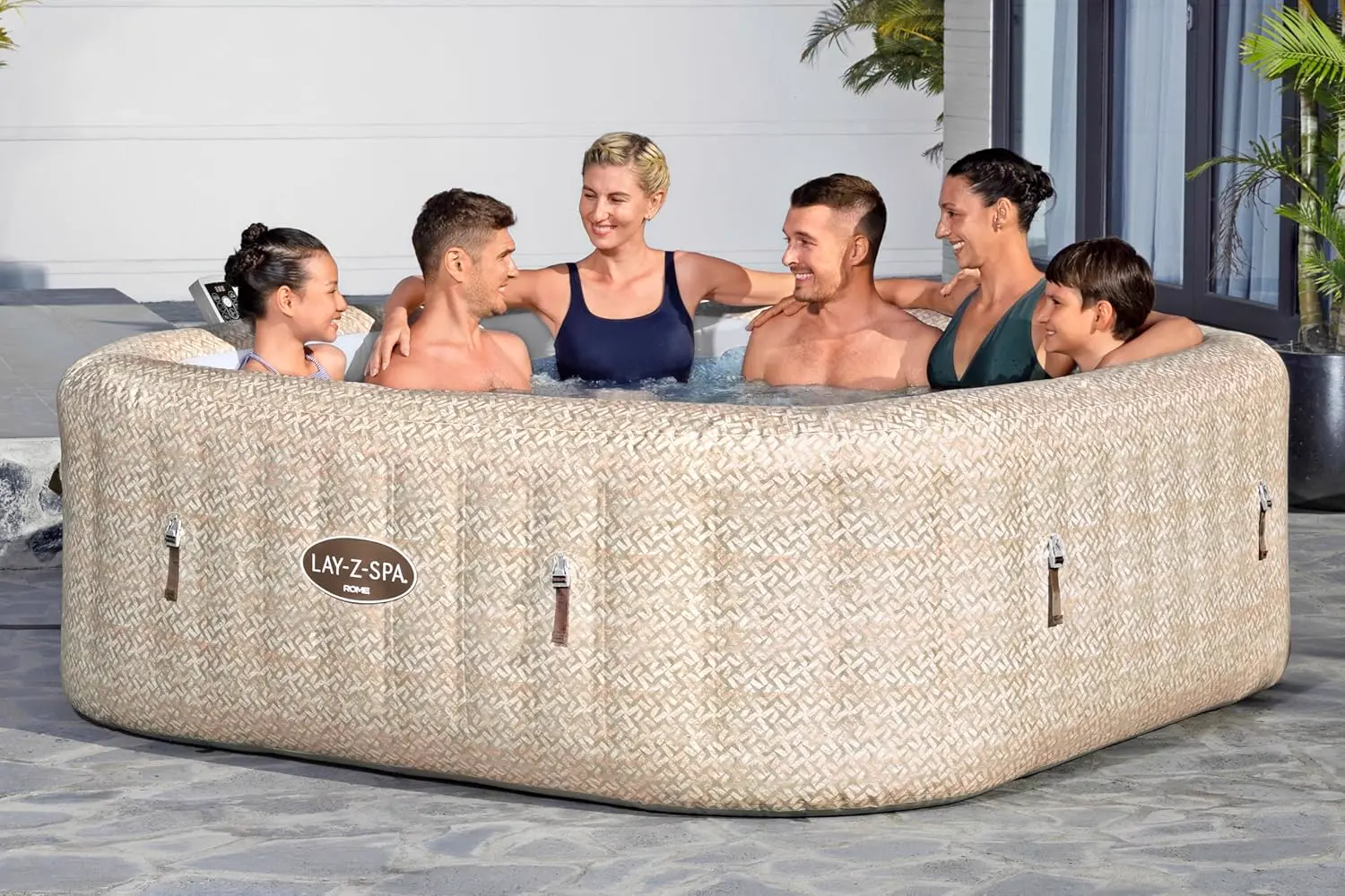 Spa gonflable 6 personnes 7 places sable vue 2
