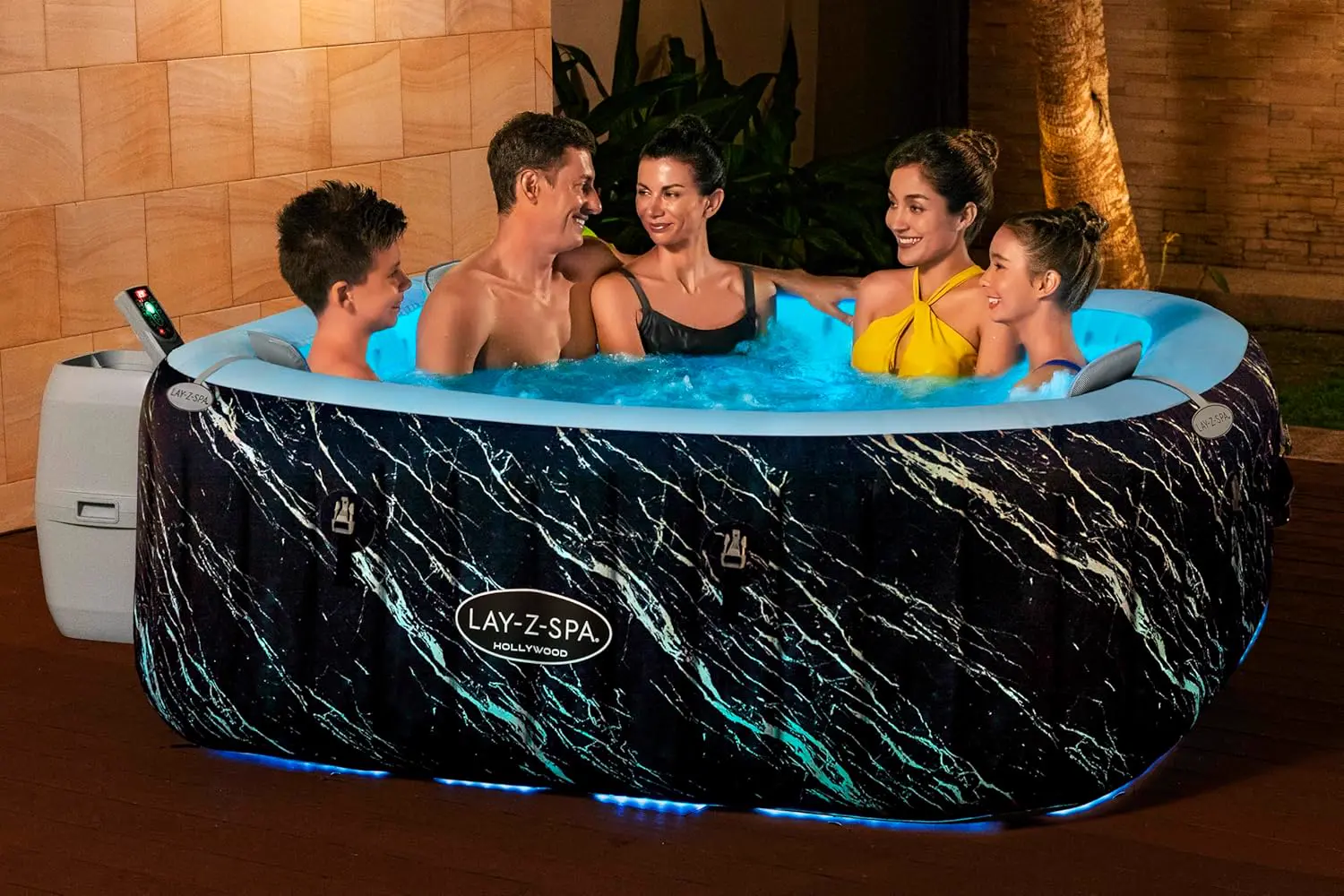 Spa gonflable 2 personnes 6 places noir vue 2