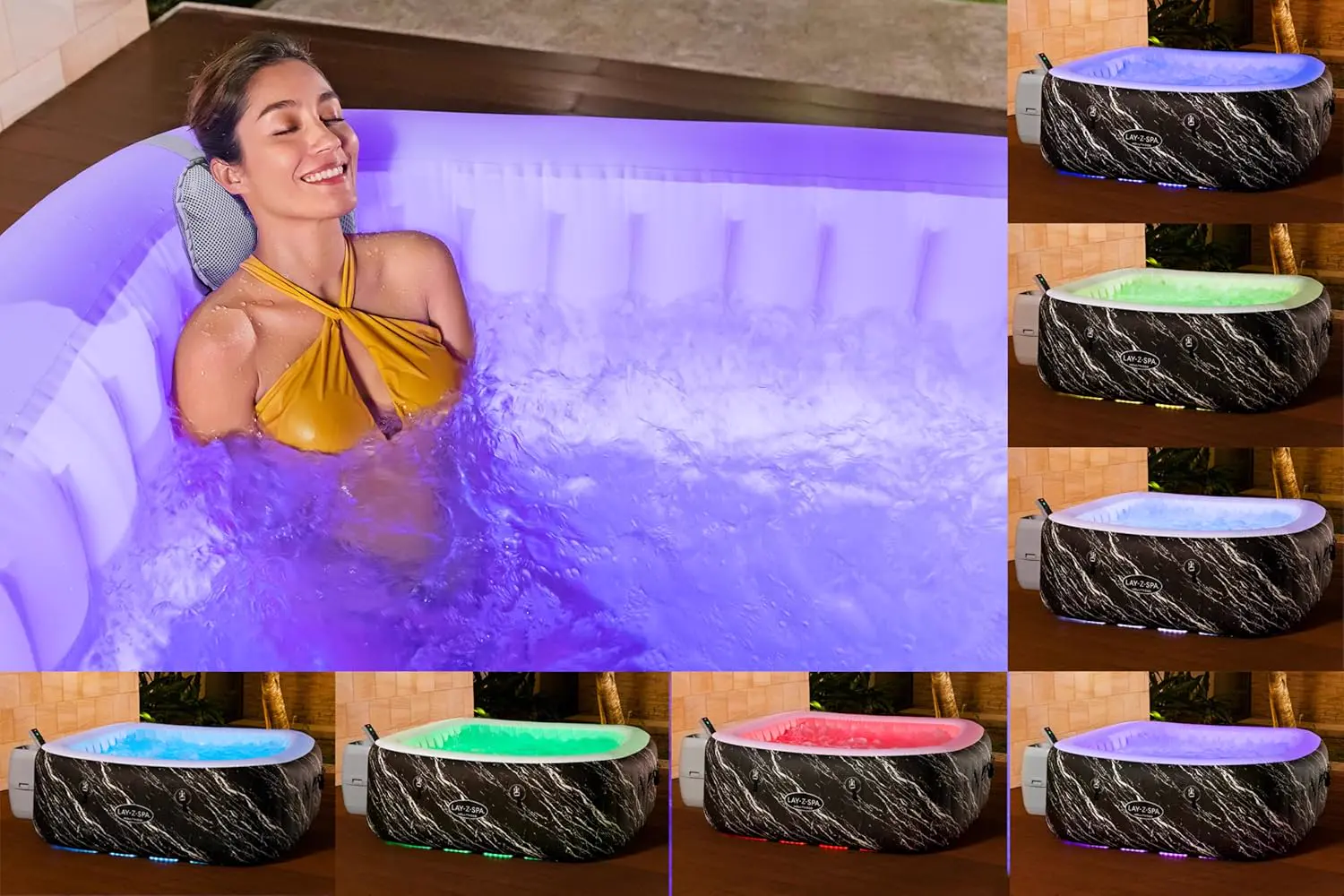 Spa gonflable 2 personnes 6 places noir vue 9