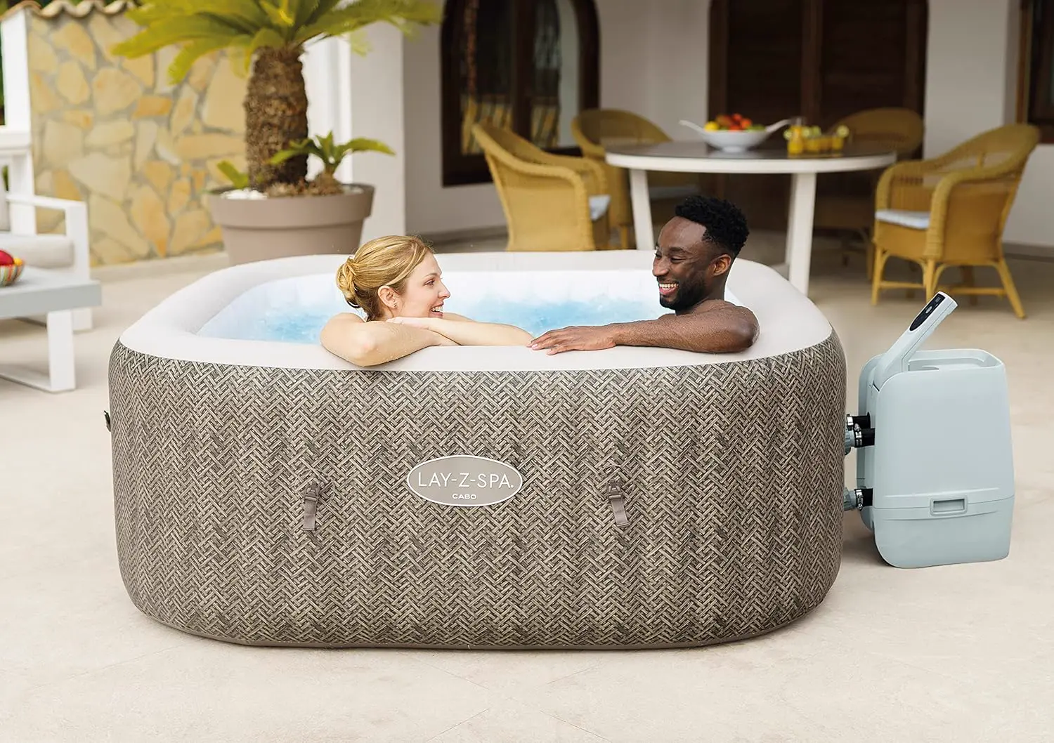 Spa gonflable 4 personnes 6 places marron vue 3