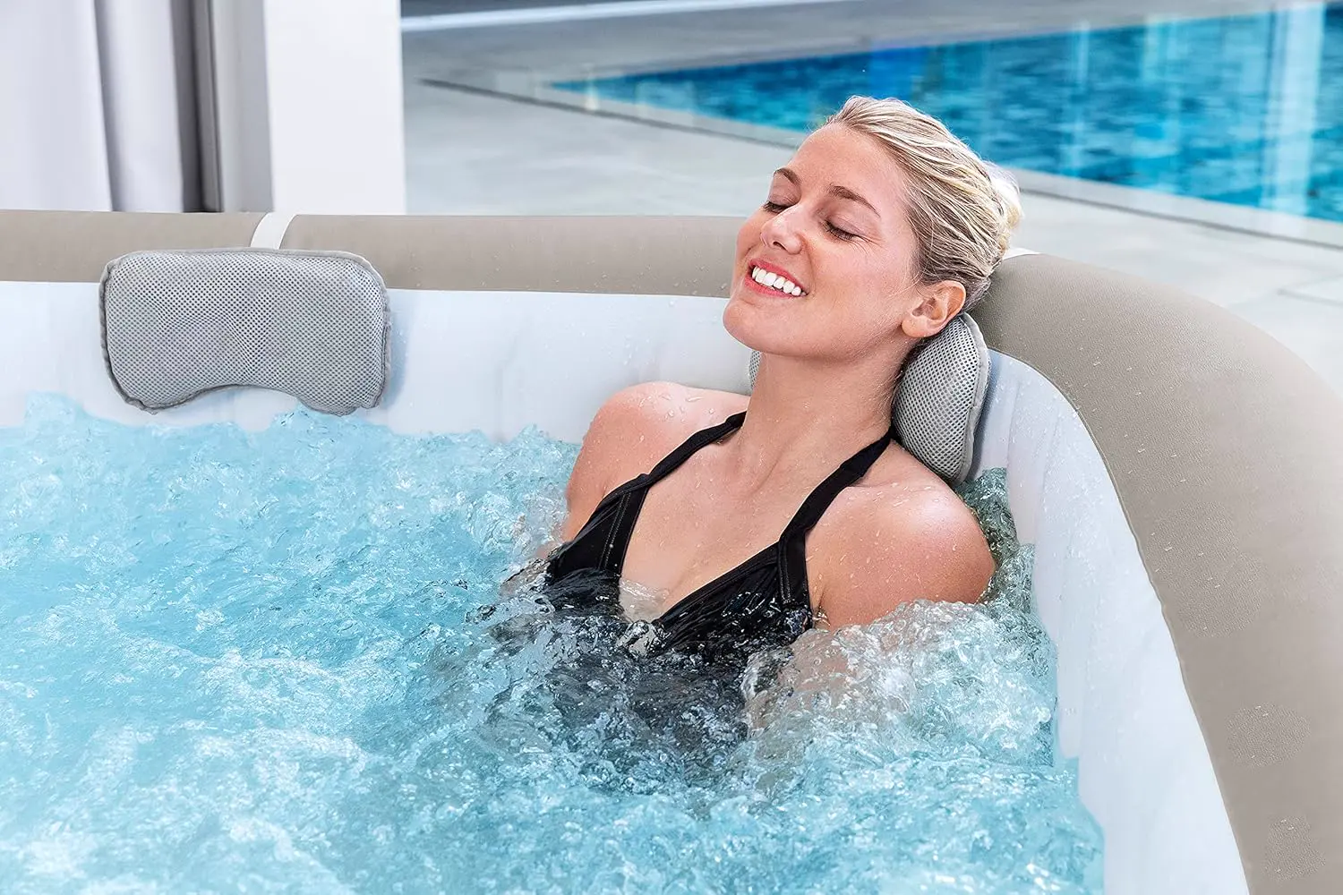 Spa gonflable 4 personnes 6 places marron vue 6