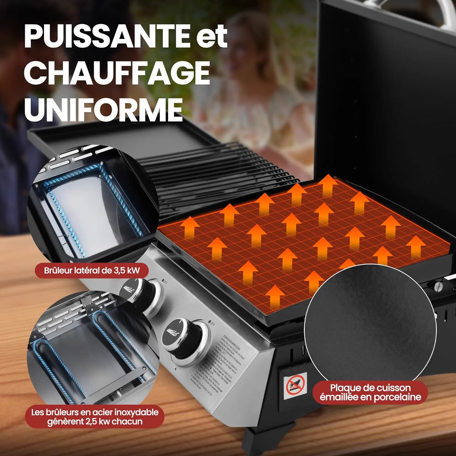 Barbecue à gaz noir 30 m² vue 6
