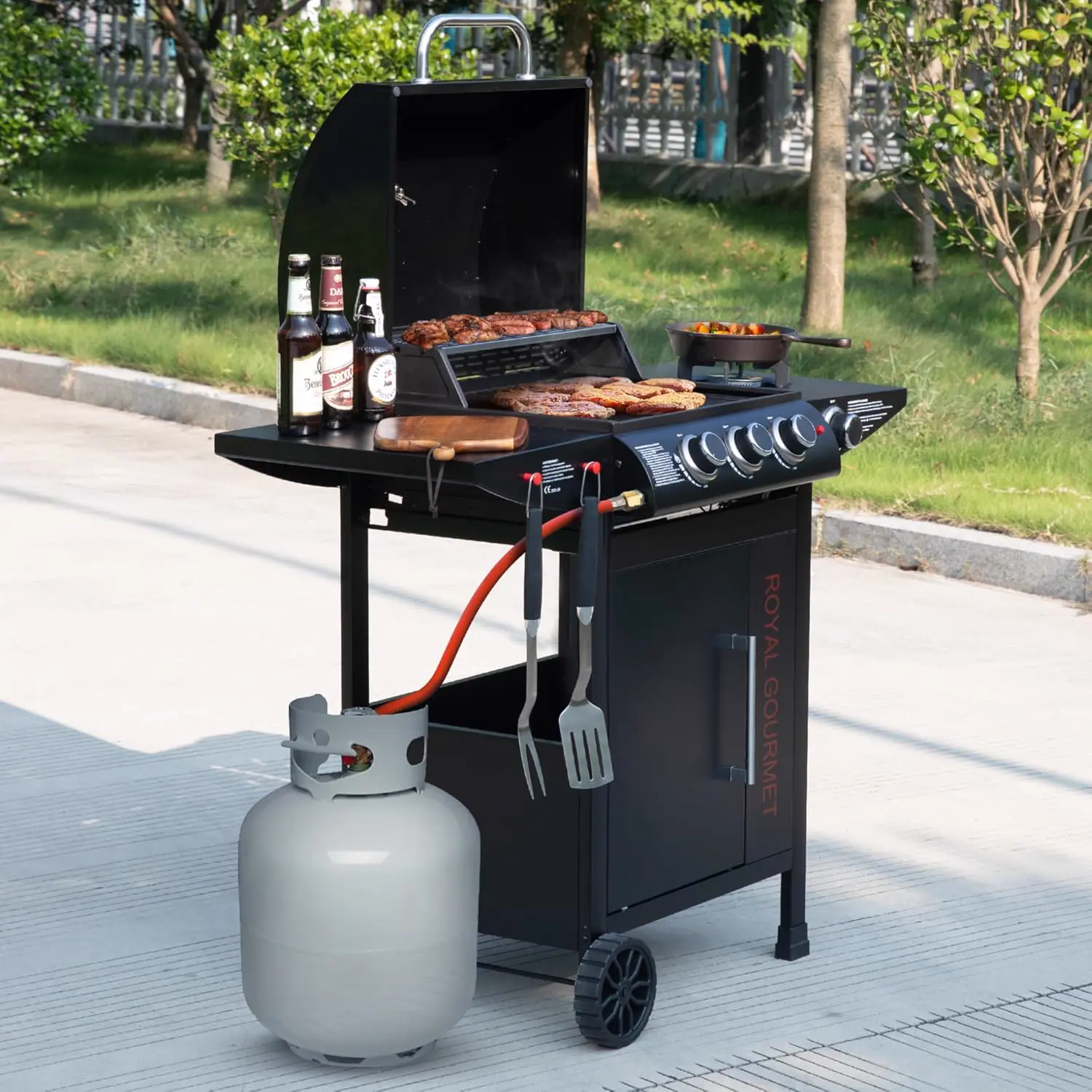 Barbecue à gaz en métal noir 3x3 m vue 7