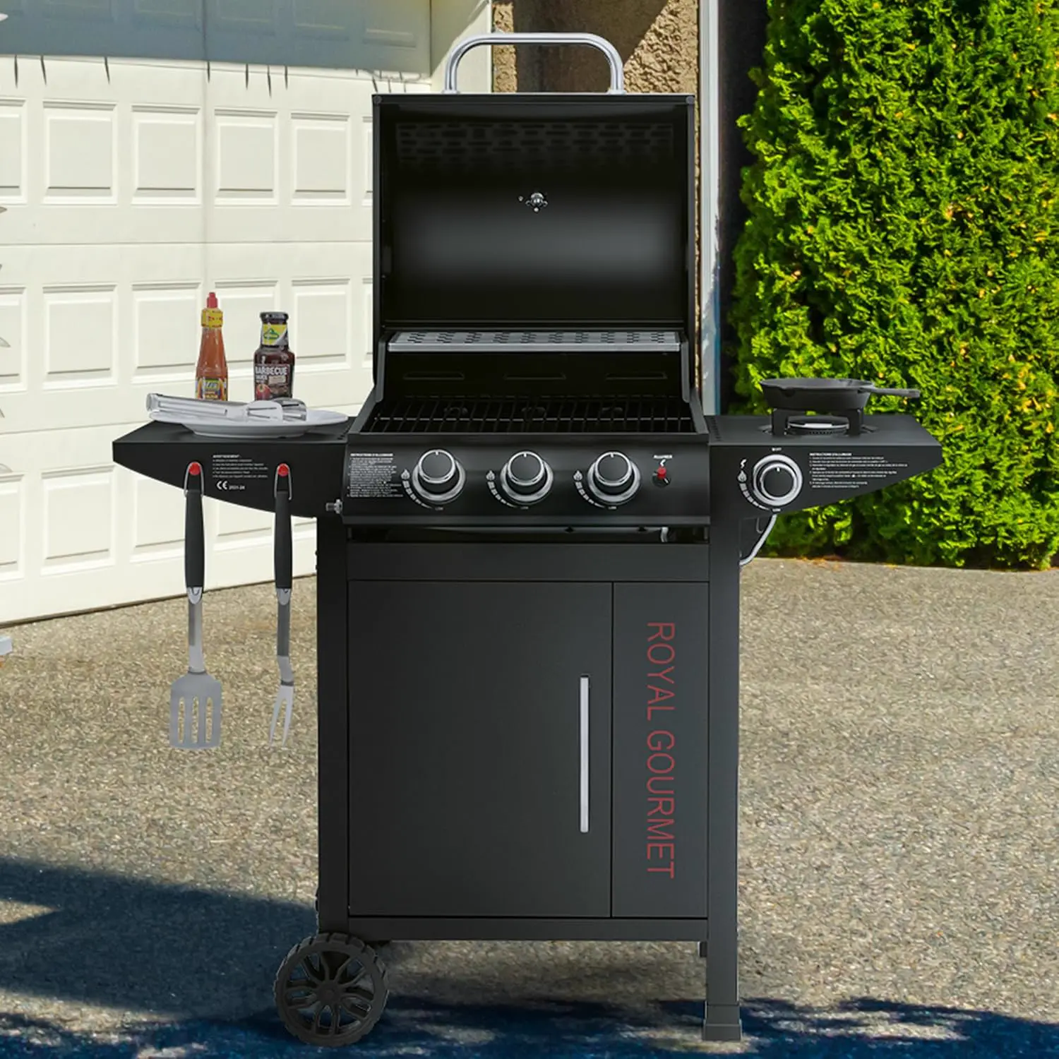 Barbecue à gaz en métal noir 3x3 m vue 8