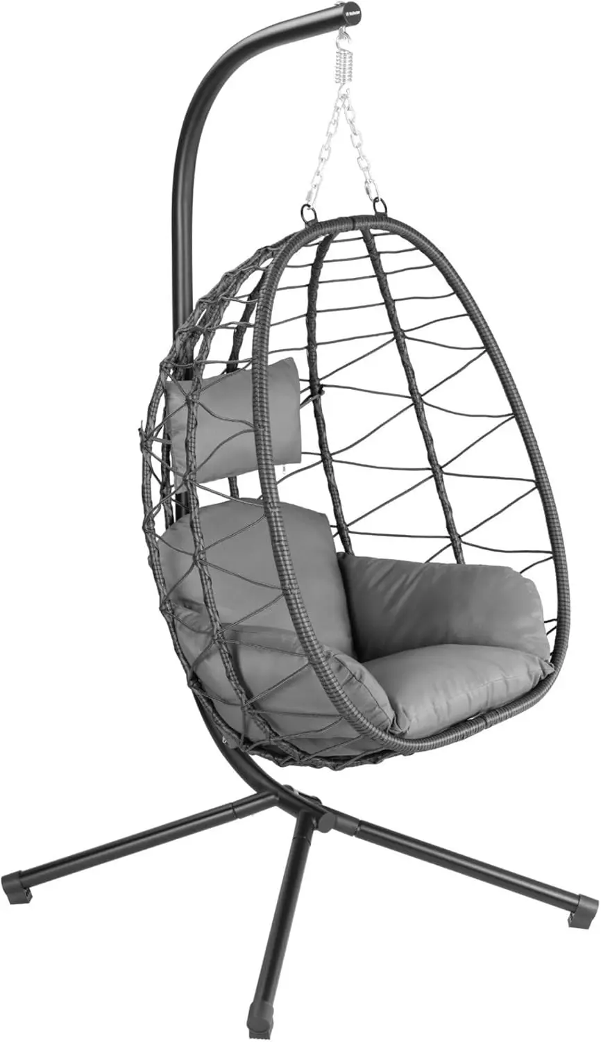 Fauteuils suspendus en métal anthracite vue 1