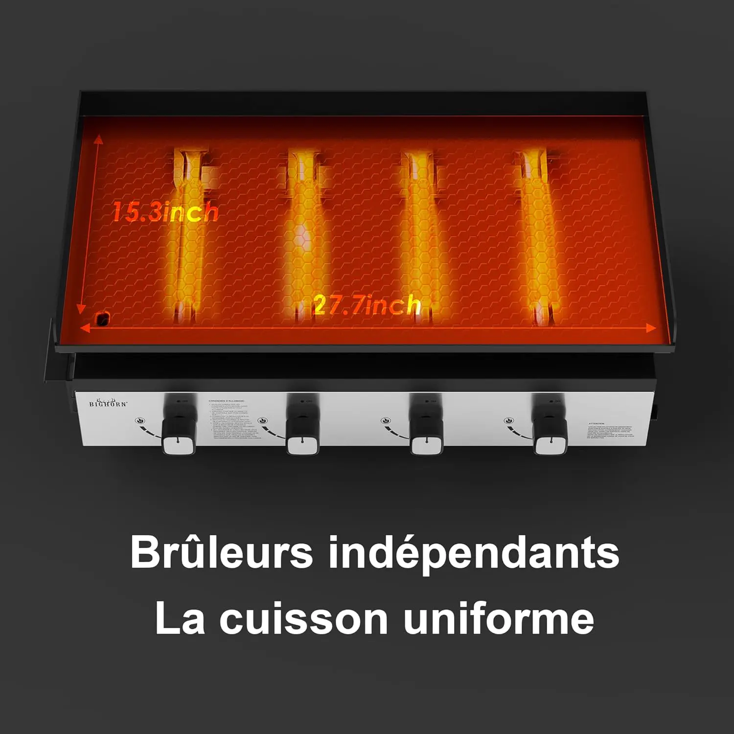Plancha en métal noir vue 7