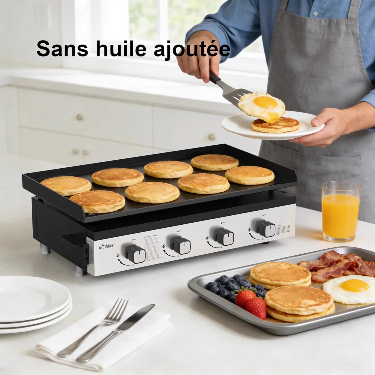 Plancha en métal noir vue 9