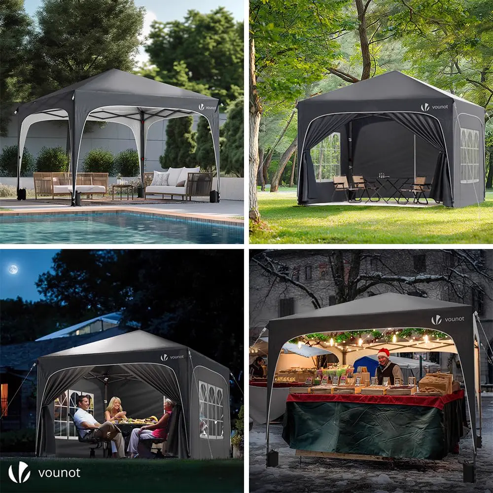 Tonnelle en métal gris 3x3 m vue 4