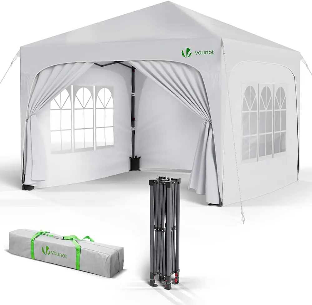 VOUNOT® Tonnelle de Jardin 3x3m Tente Pliable Imperméable avec Parois