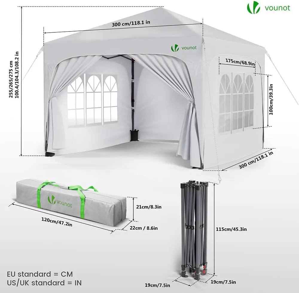 Tonnelle en métal blanc 3x3 m vue 7
