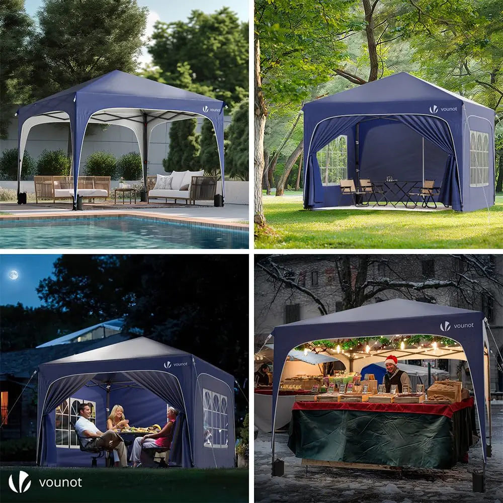 Tonnelle en métal bleu 3x3 m vue 4