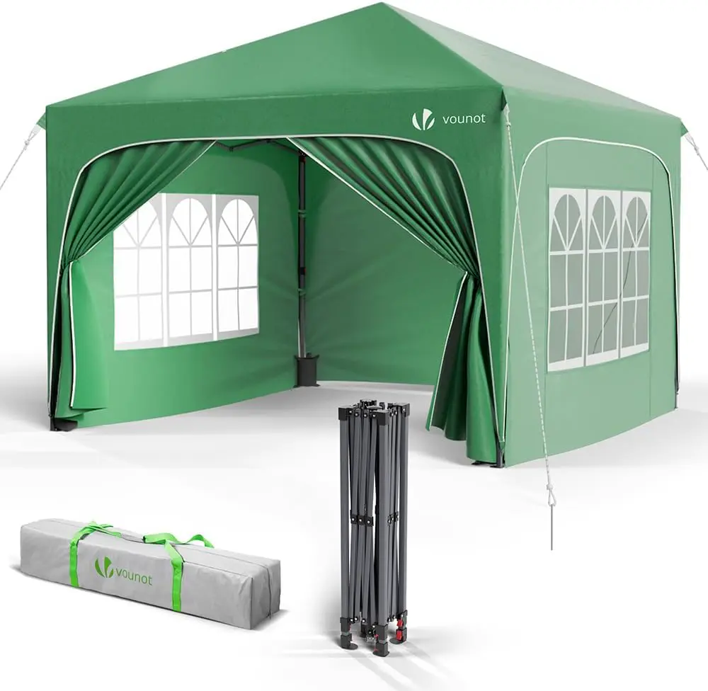 VOUNOT® Tonnelle de Jardin 3x3m Tente Pliable Imperméable avec Parois