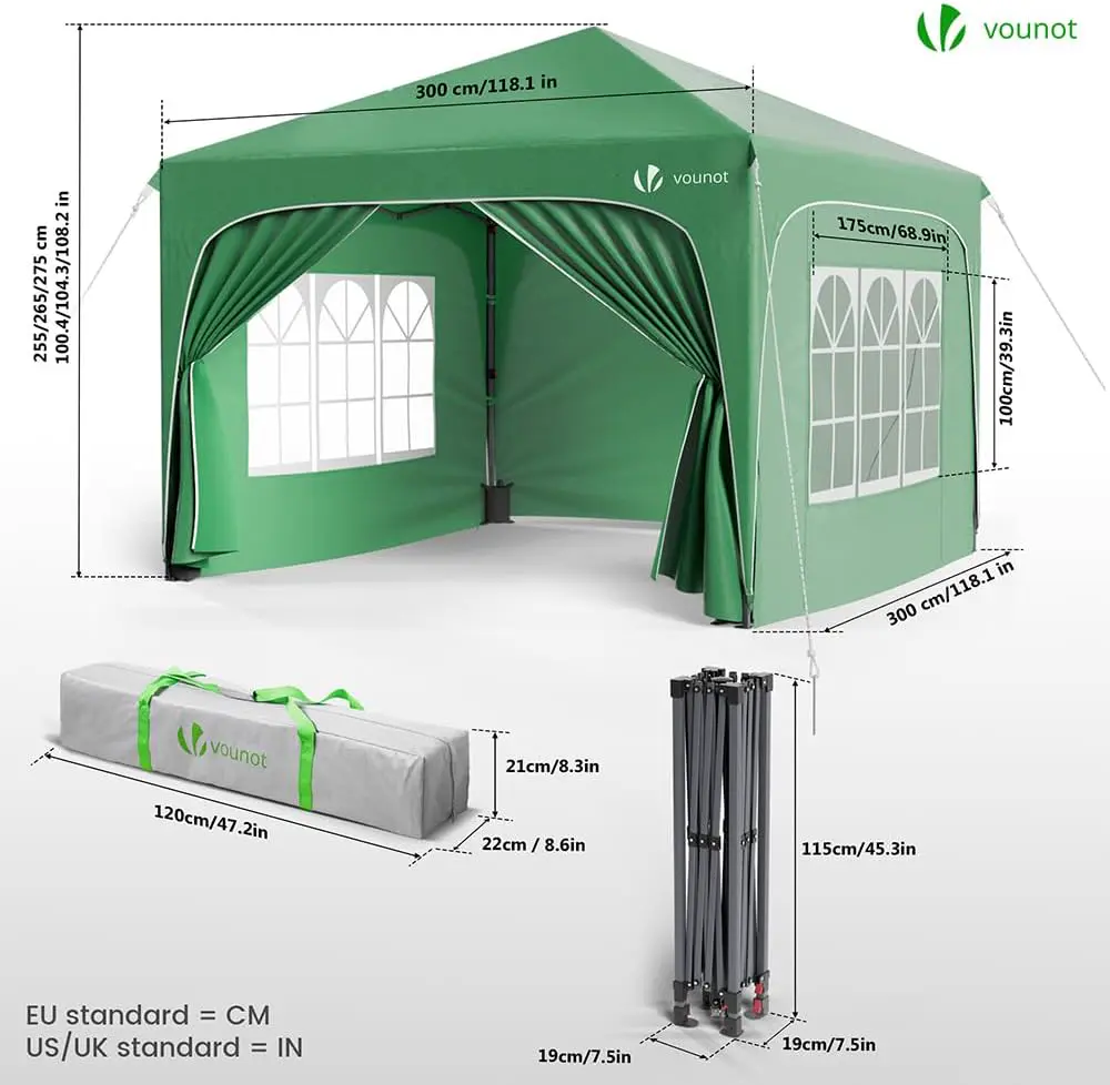Tonnelle en métal sable 3x3 m vue 7