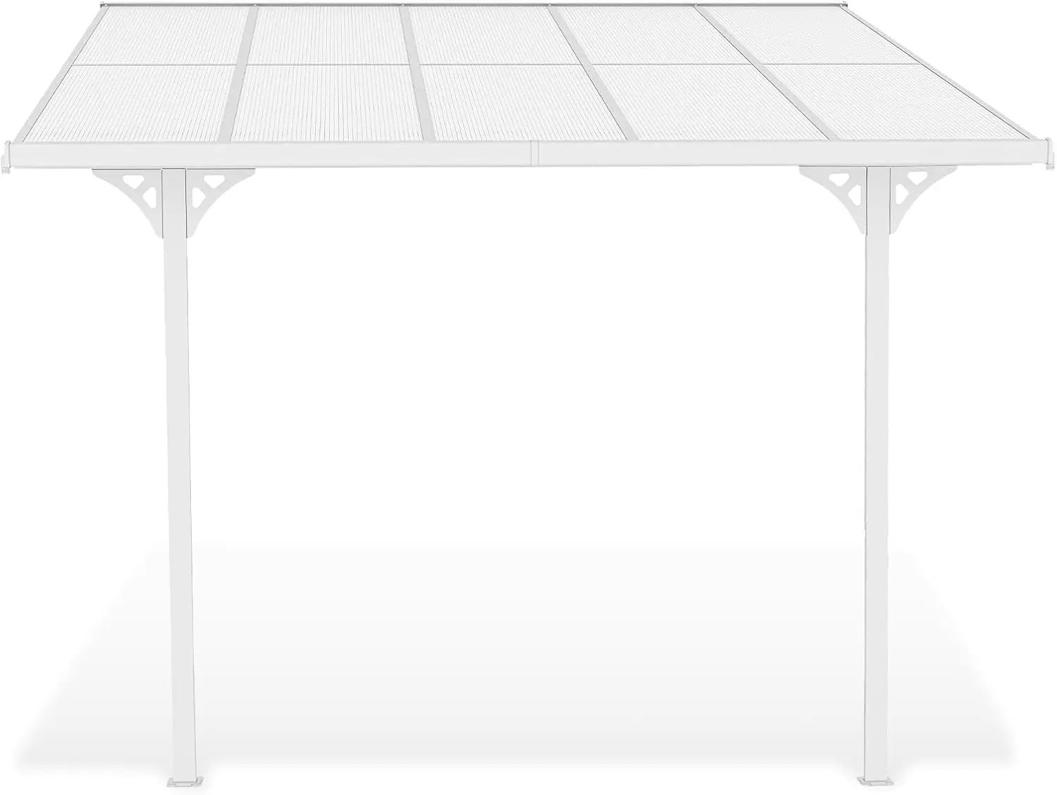 Pergola en aluminium blanc 3x3 m adossée vue 4