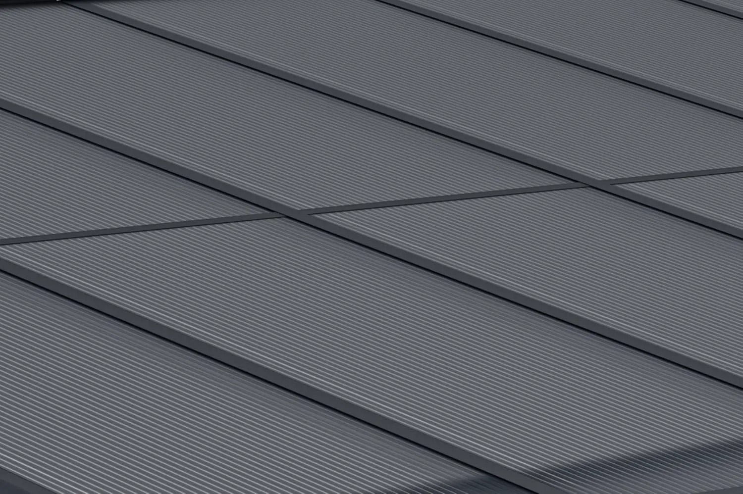 Pergola en aluminium gris 3,7x3 m adossée vue 6