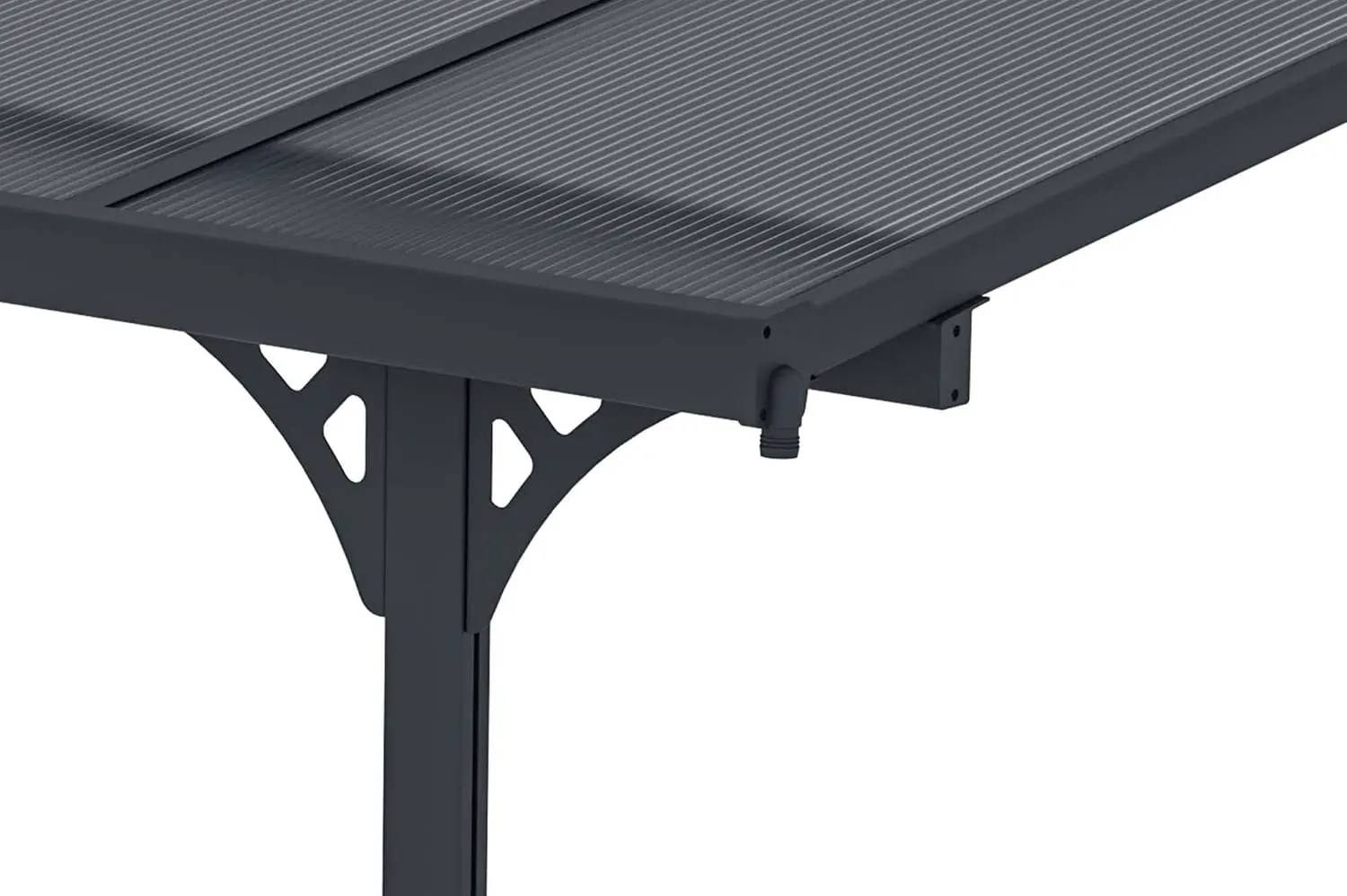 Pergola en aluminium gris 3,7x3 m adossée vue 8