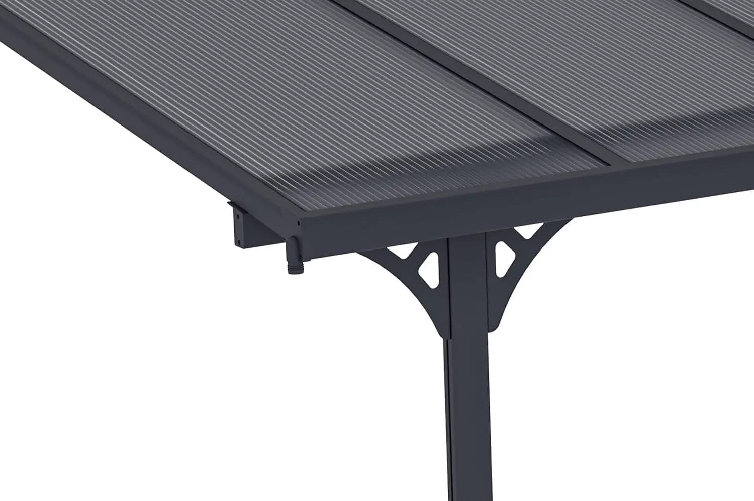 Pergola en aluminium gris 5x3 m adossée vue 7