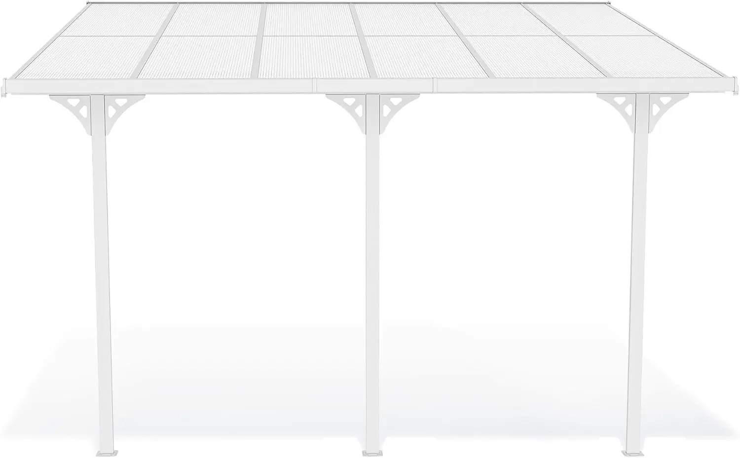 Pergola en aluminium blanc 4x3 m adossée vue 4