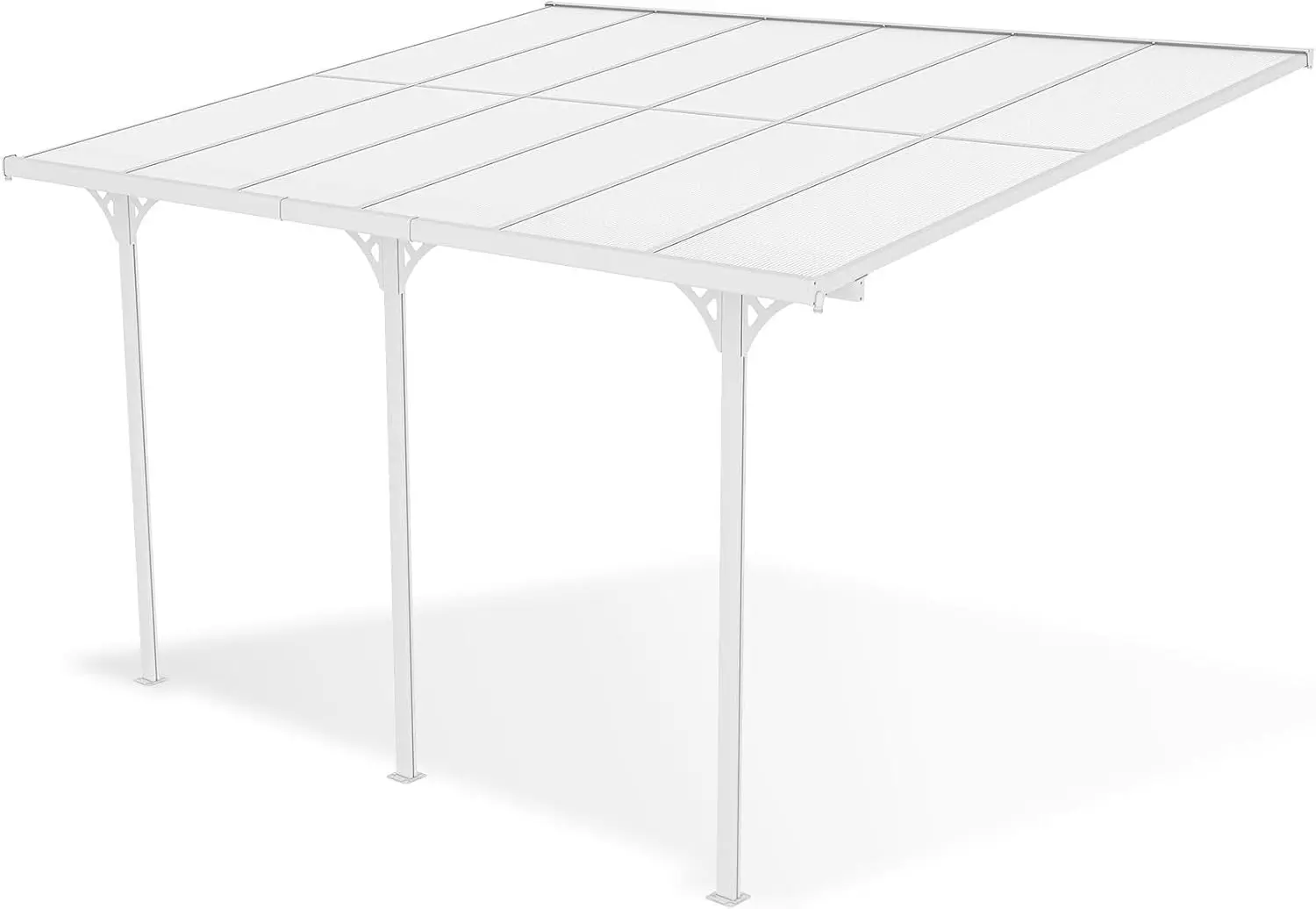 Pergola en aluminium blanc 4x3 m adossée vue 5