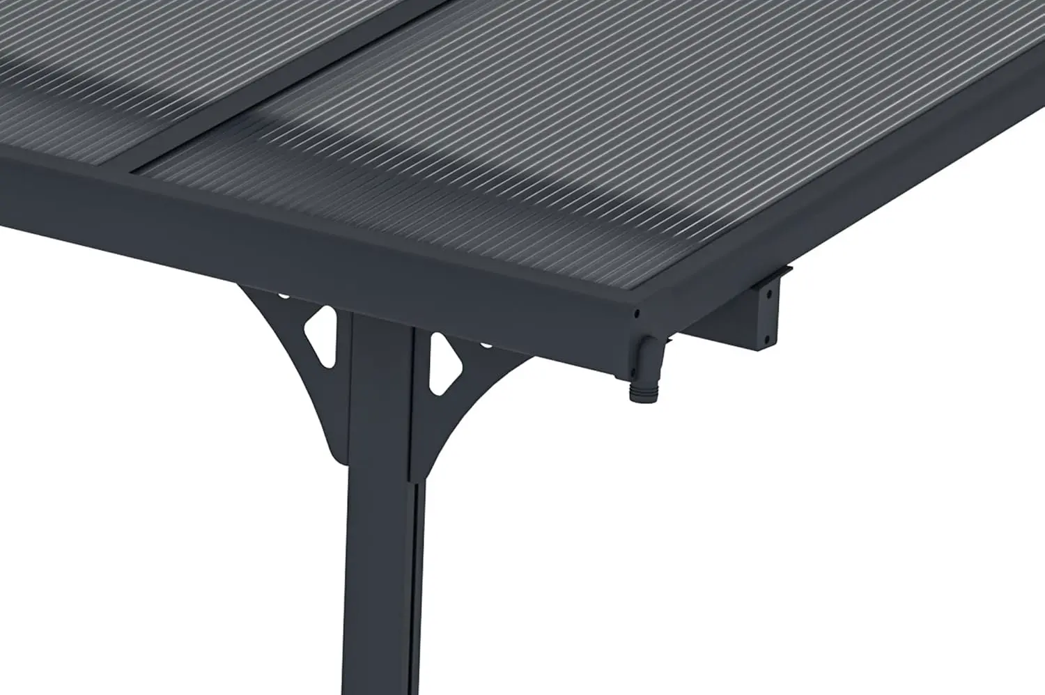 Pergola en aluminium gris 5,5x3 m adossée vue 7