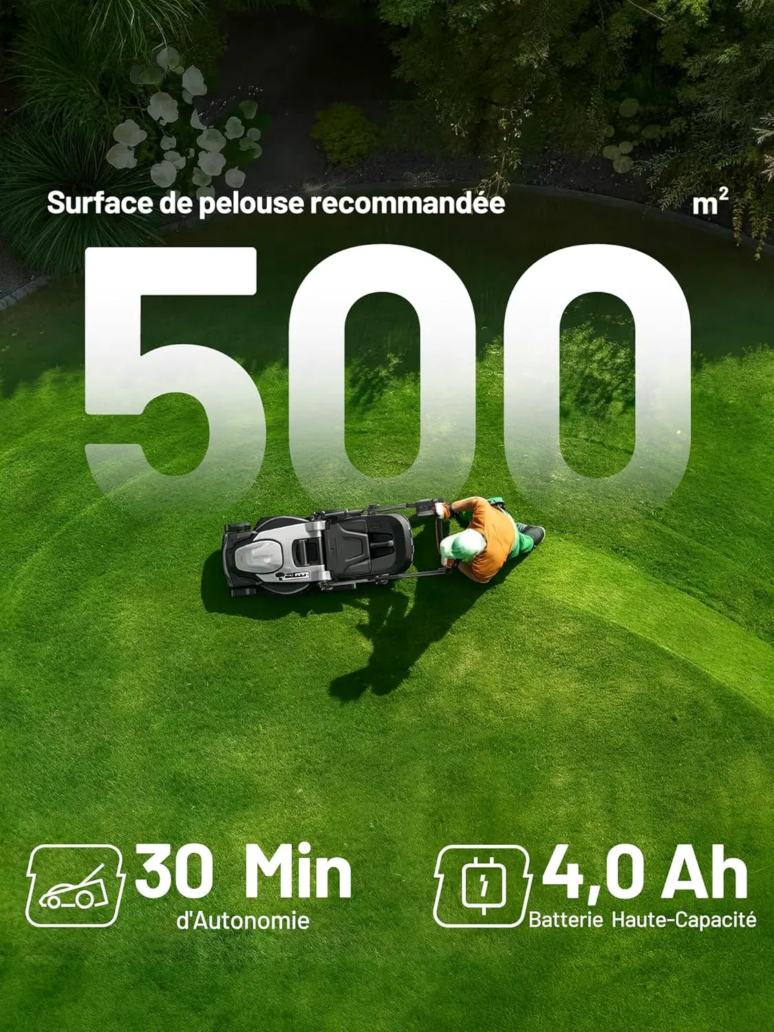 Tondeuse autoportée blanc vue 3