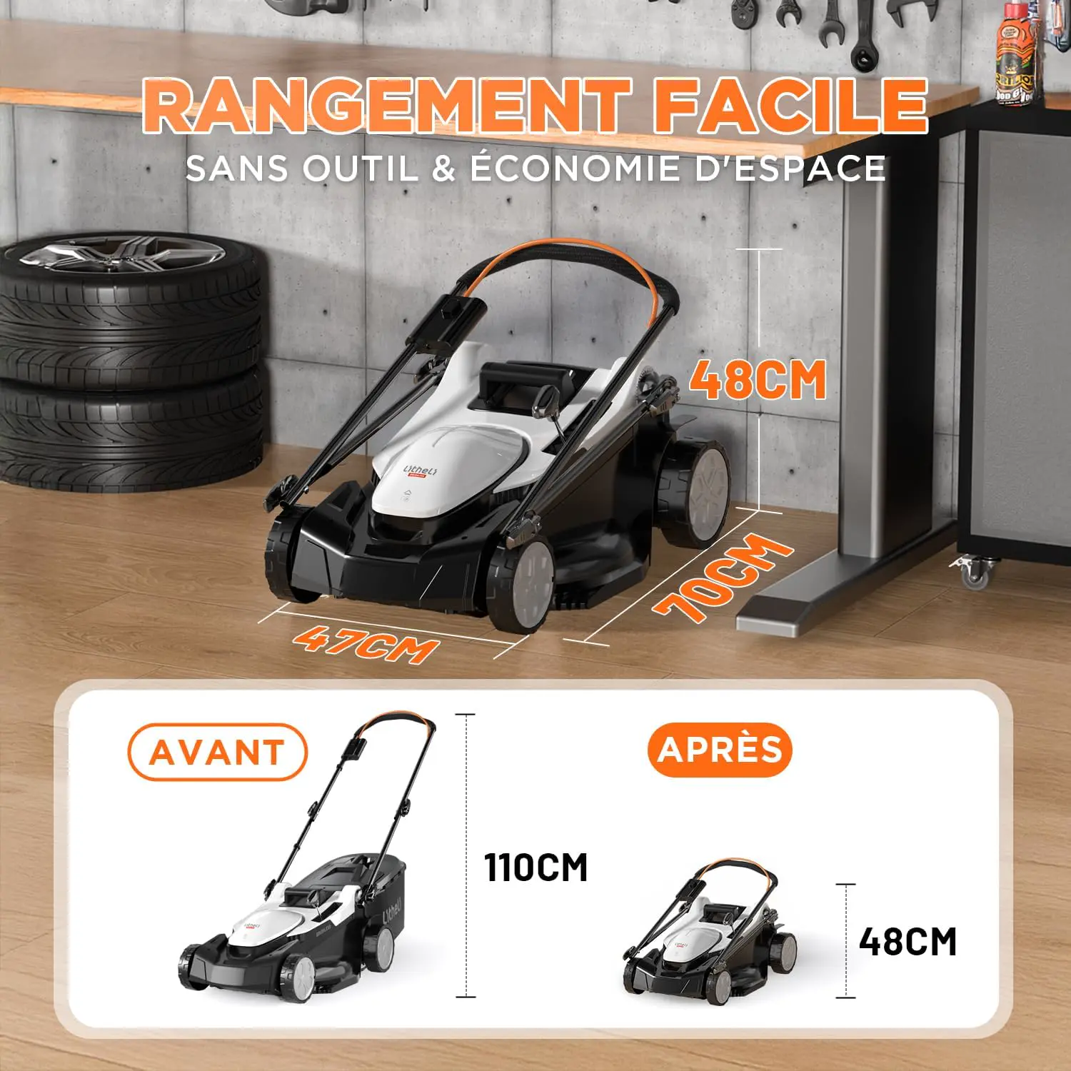 Tondeuse autoportée blanc vue 6