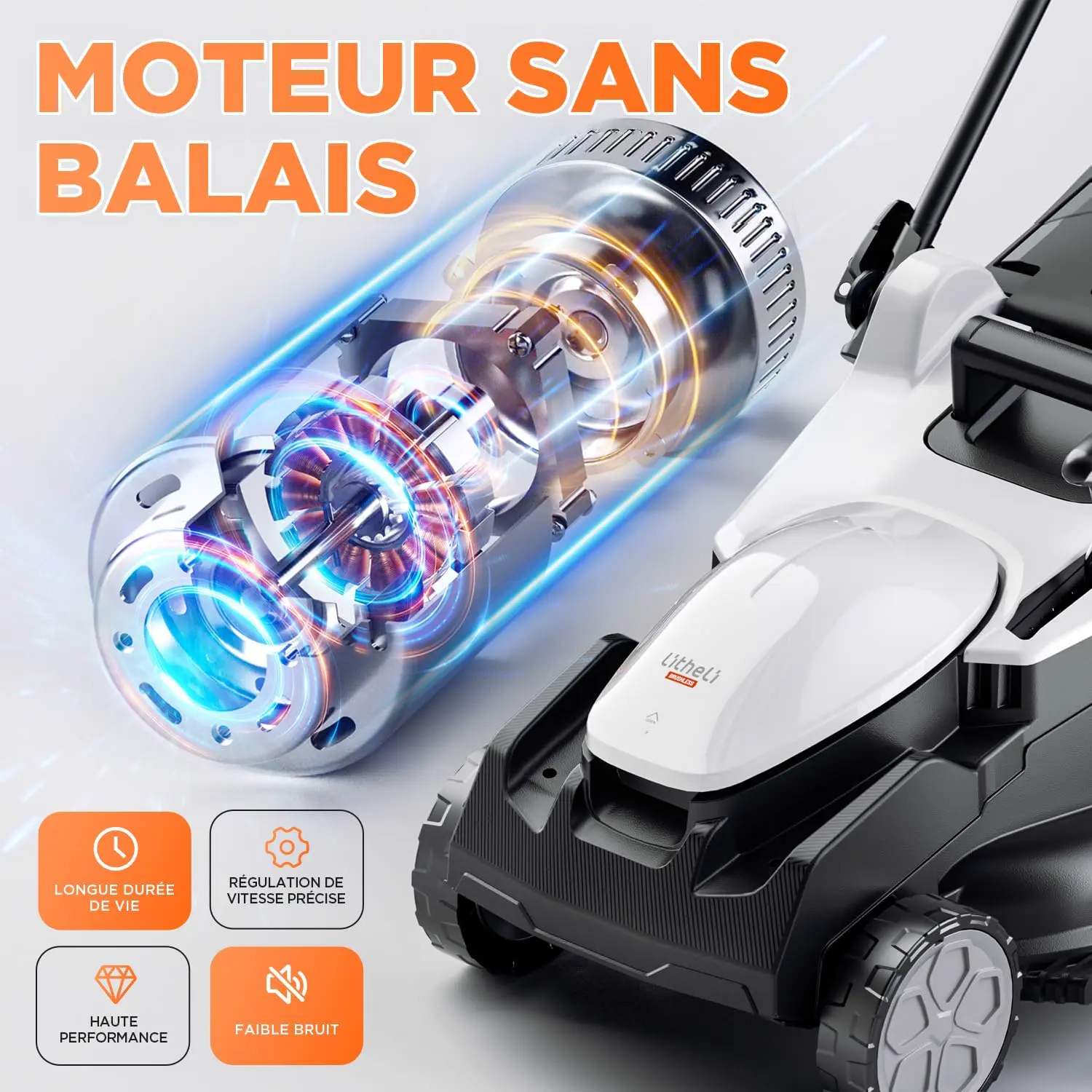 Tondeuse autoportée blanc vue 7