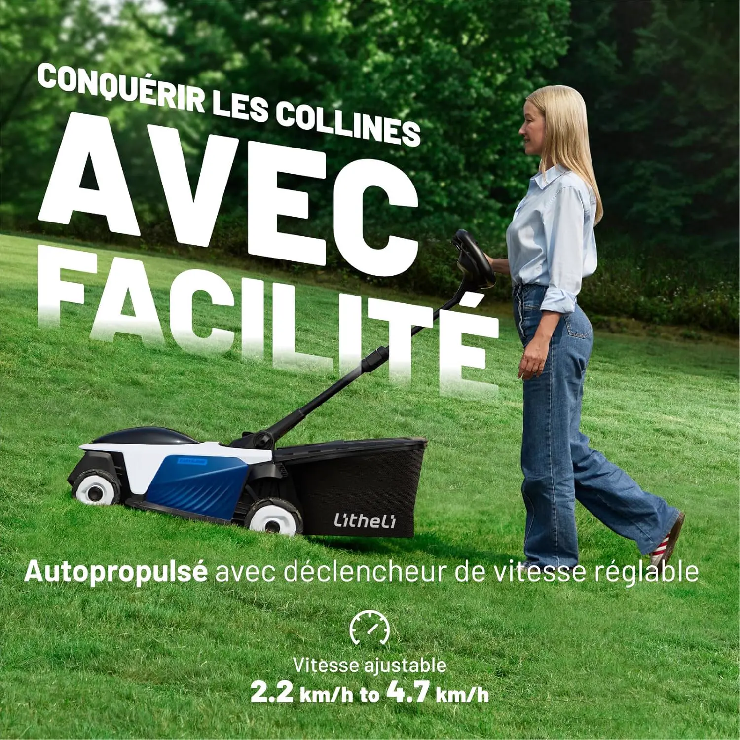 Tondeuse autoportée Litheli Easysurge Tondeuse à Gazon sans Fi… vue 5
