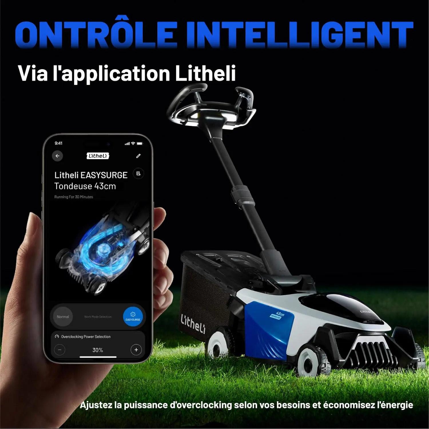 Tondeuse autoportée Litheli Easysurge Tondeuse à Gazon sans Fi… vue 7