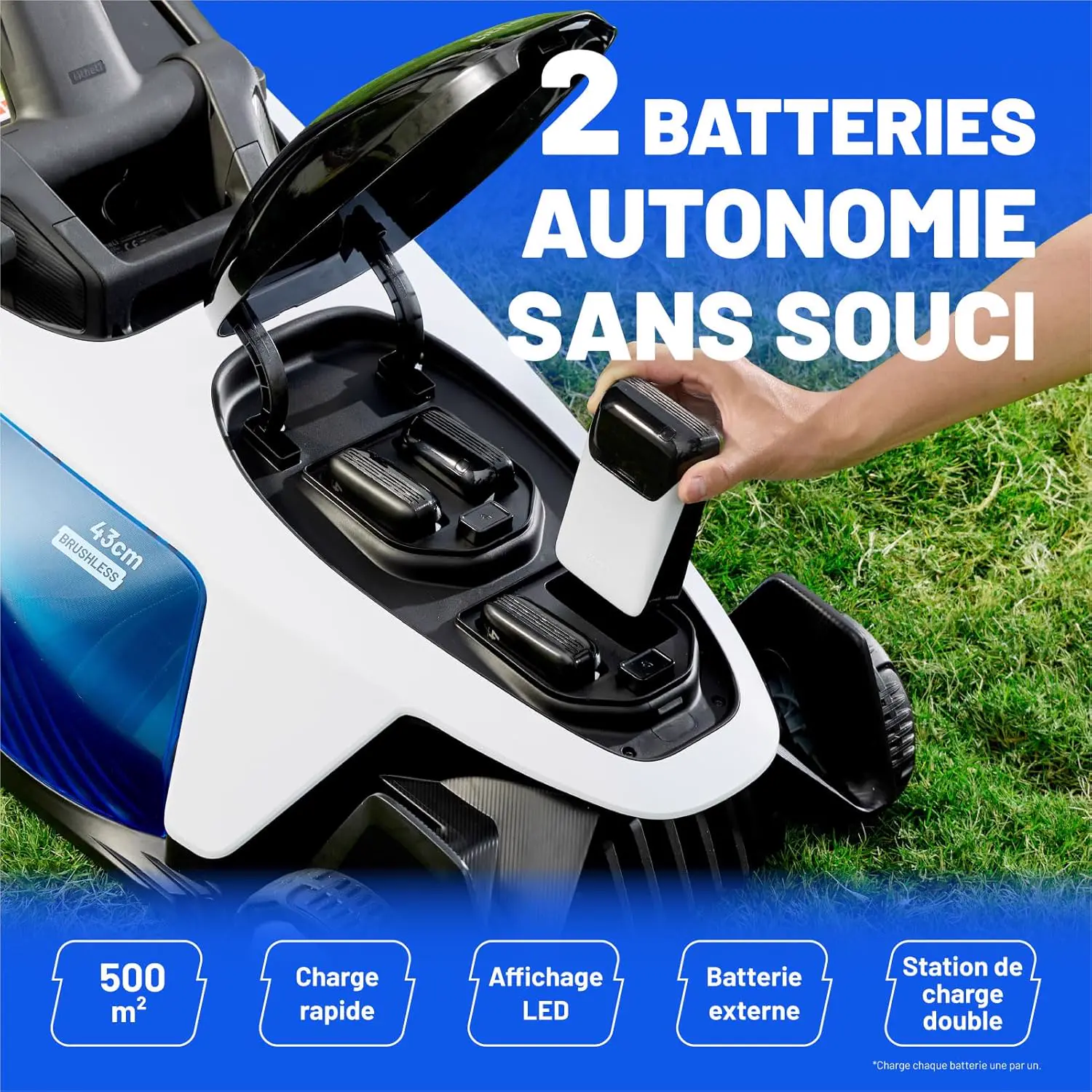 Tondeuse autoportée Litheli Easysurge Tondeuse à Gazon sans Fi… vue 8