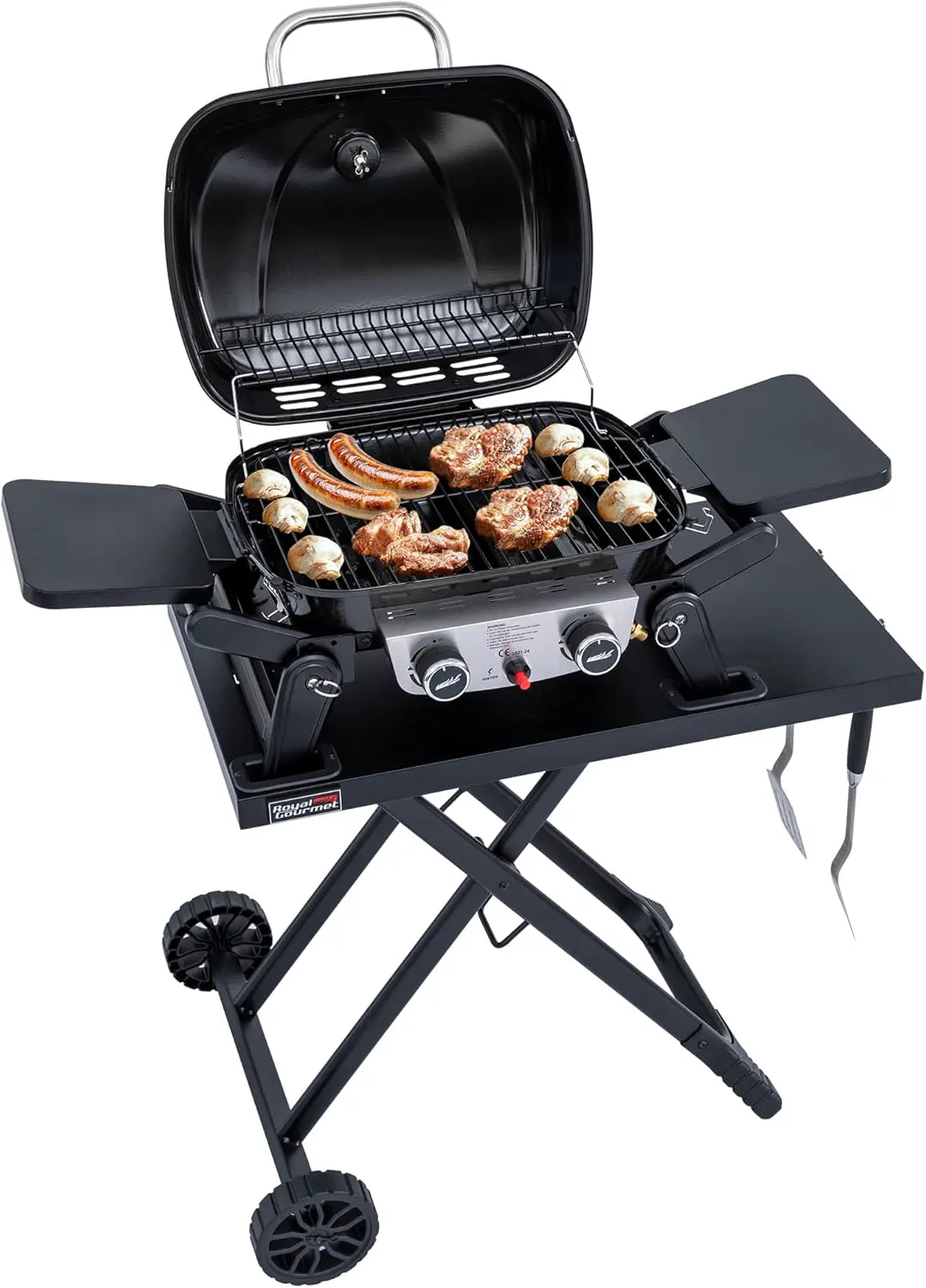 Barbecue à gaz en métal noir vue 2