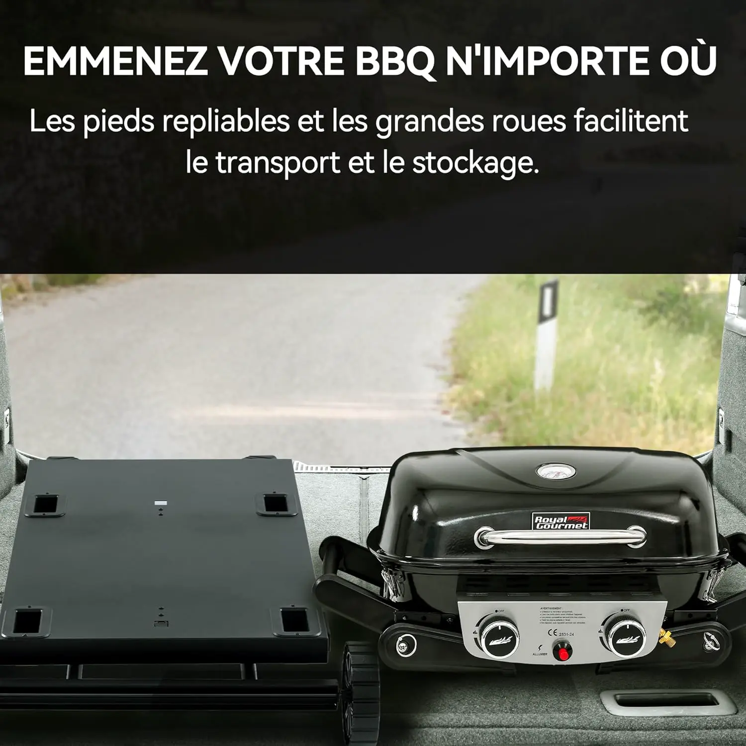 Barbecue à gaz en métal noir vue 6