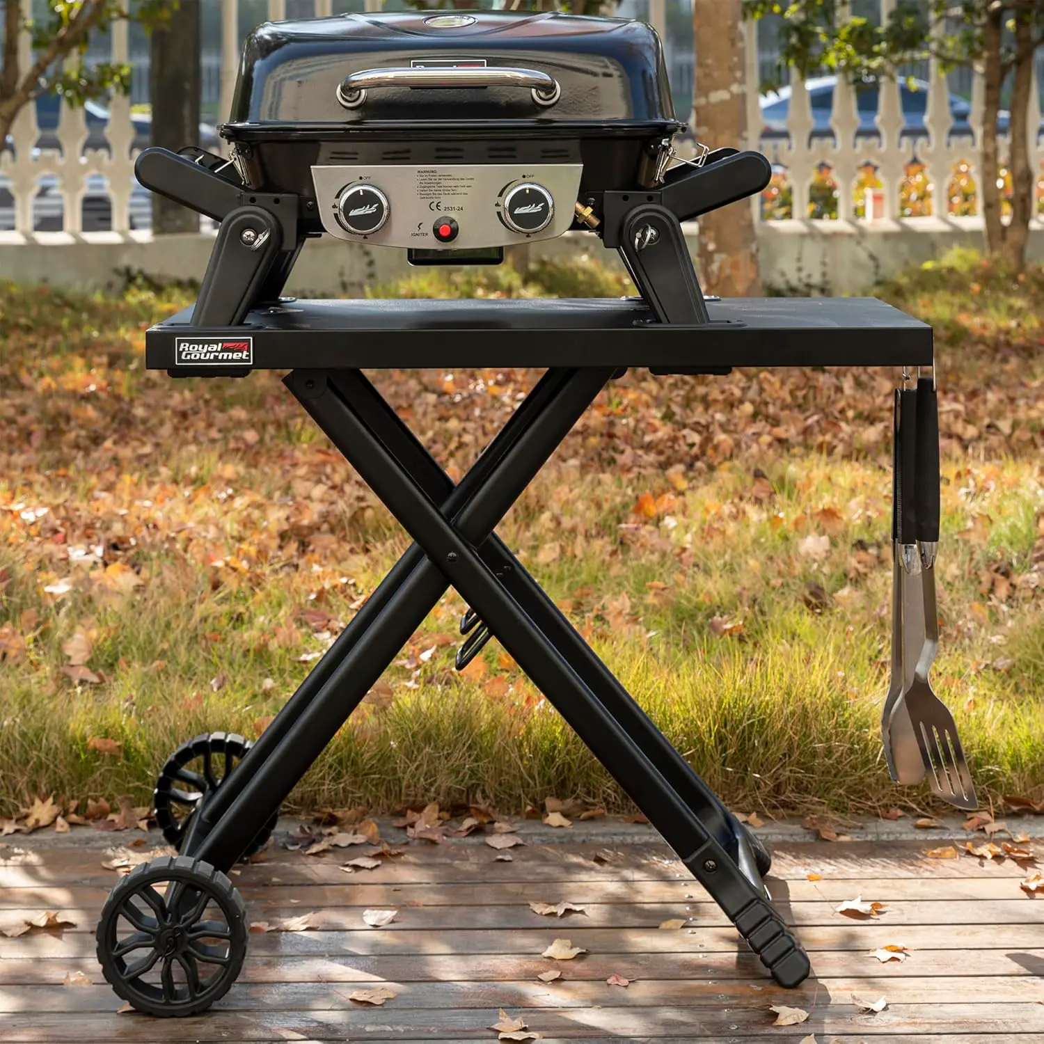 Barbecue à gaz en métal noir vue 7