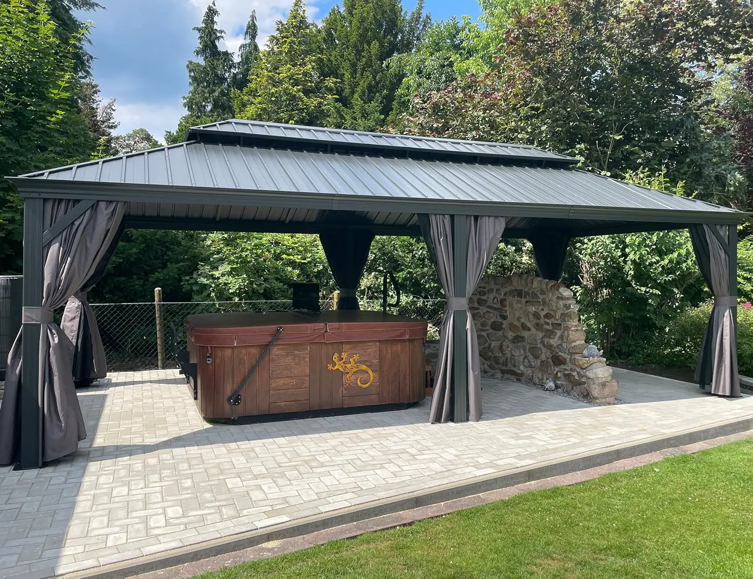 PURPLE LEAF Tonnelle de Jardin Exterieur 7,32 x 4,25 m