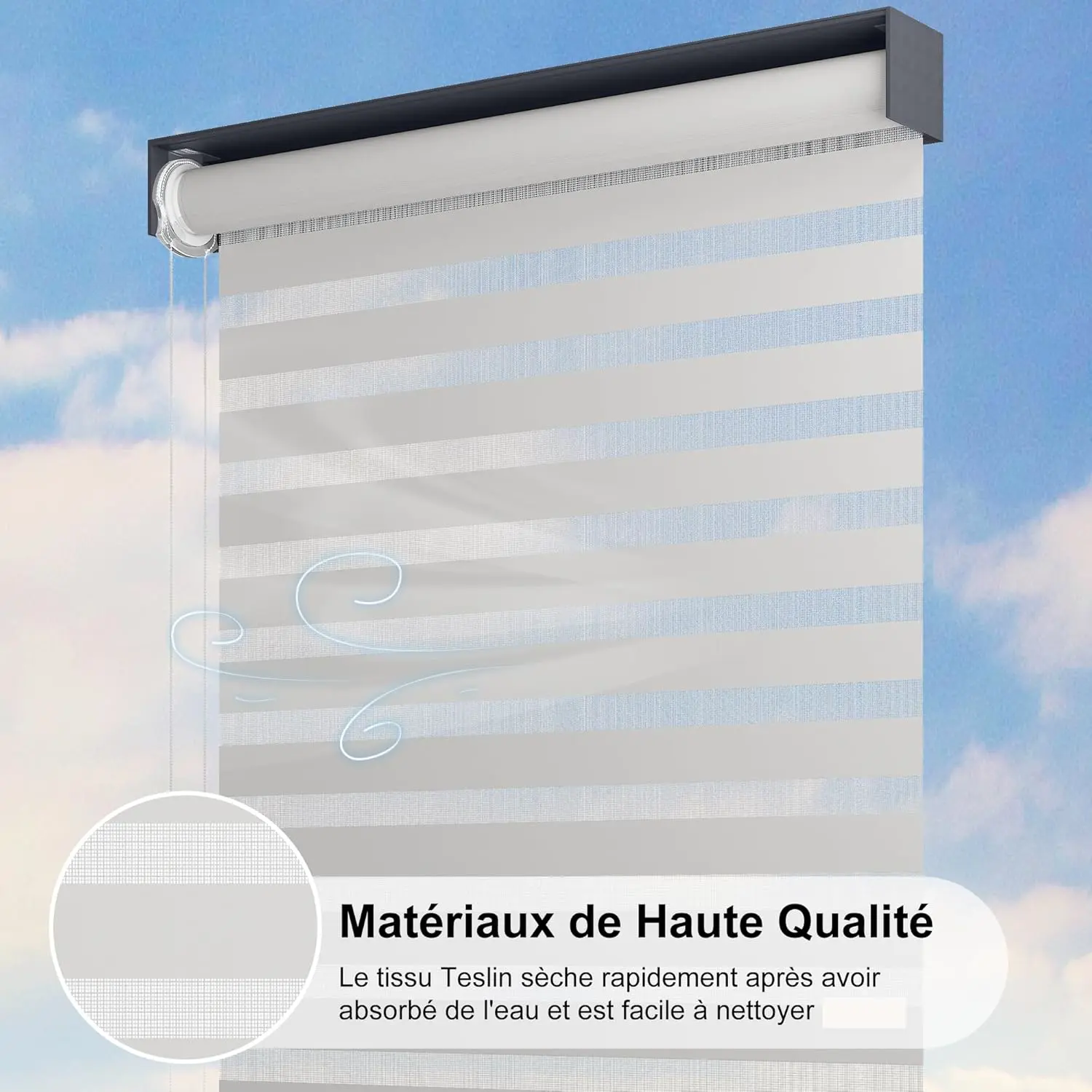 Pergola en aluminium gris 4,8x3 m vue 4
