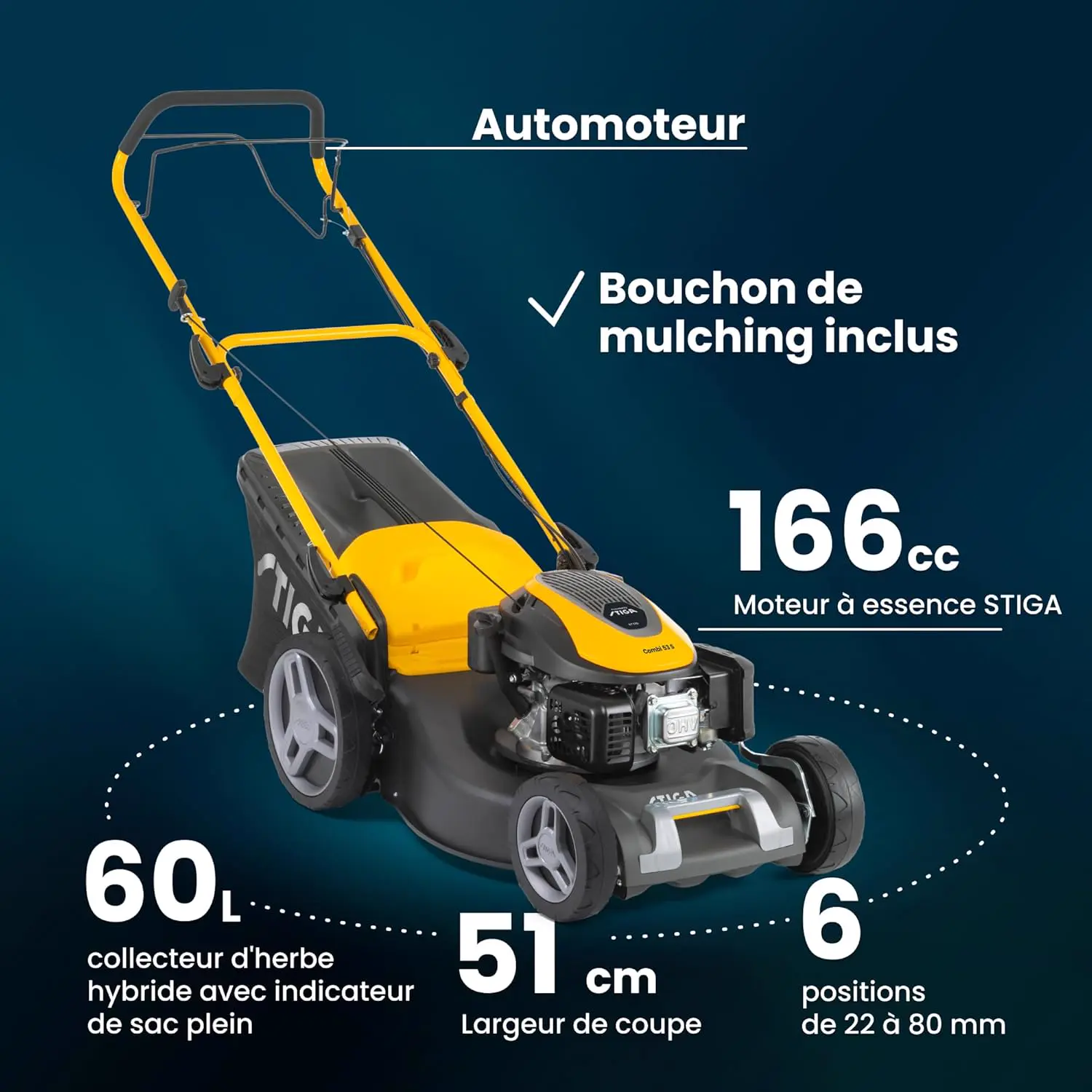 Tondeuse autoportée STIGA Combi 53 S Tondeuse Thermique vue 7