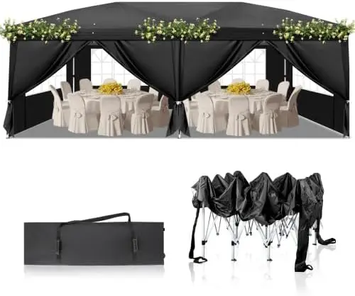 LEADZM 3 x 6 m Tonnelle de Jardin Pliable,Pop-up,Réglable