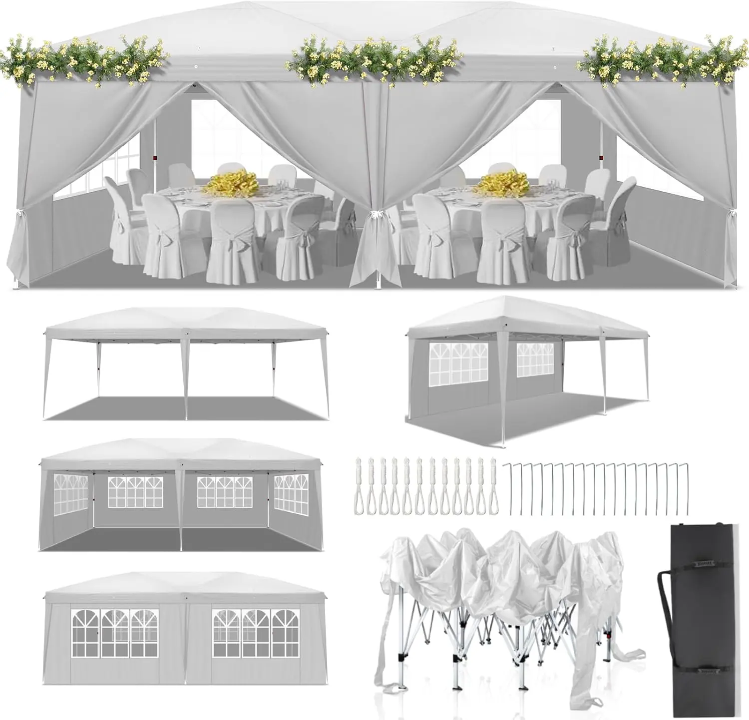LEADZM 2x2m Tonnelle de Jardin Pliante,Pop-up