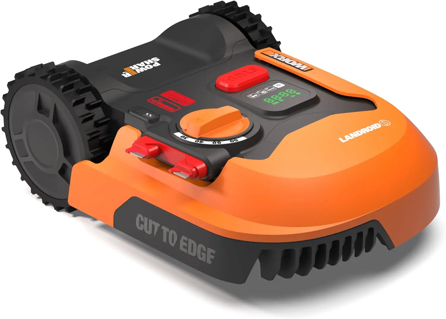Robot tondeuse orange vue 1