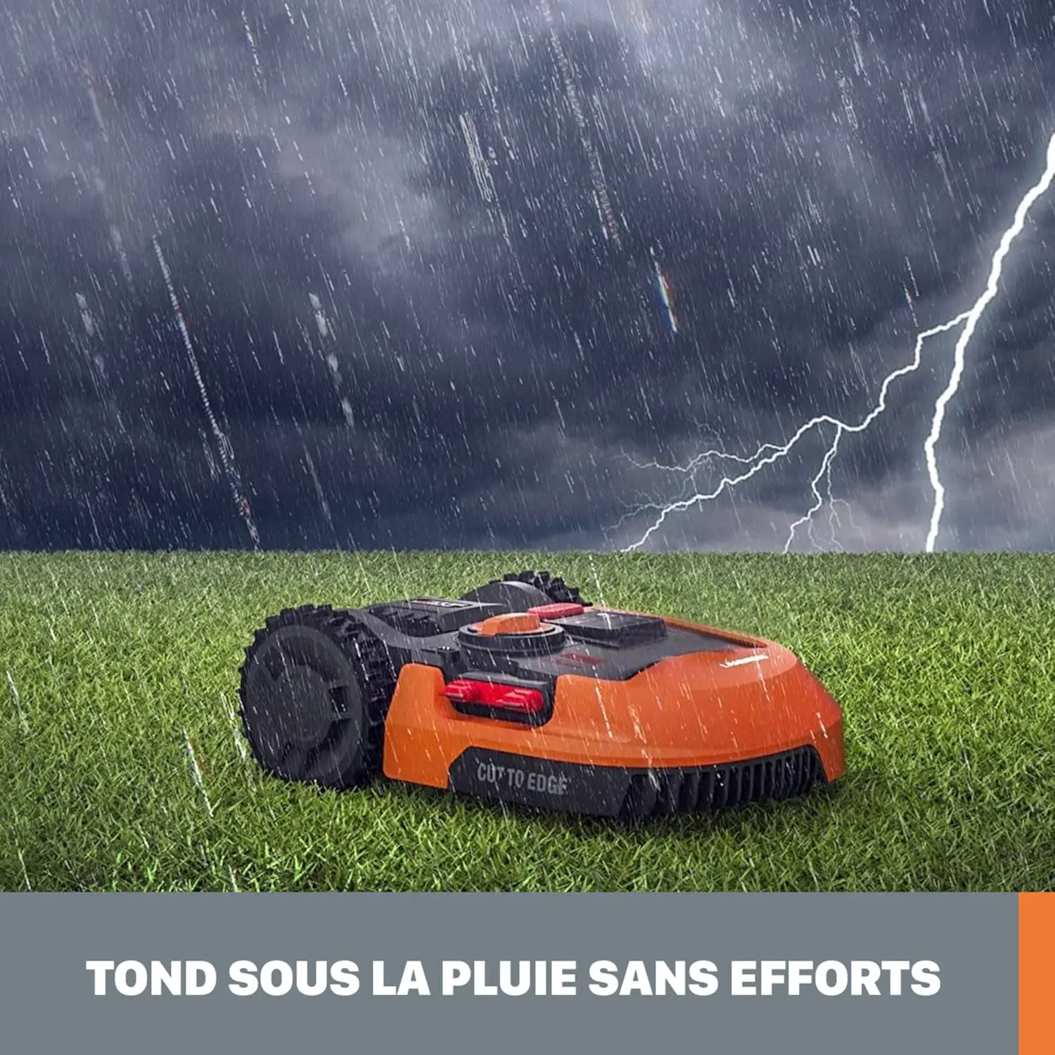 Robot tondeuse orange vue 7