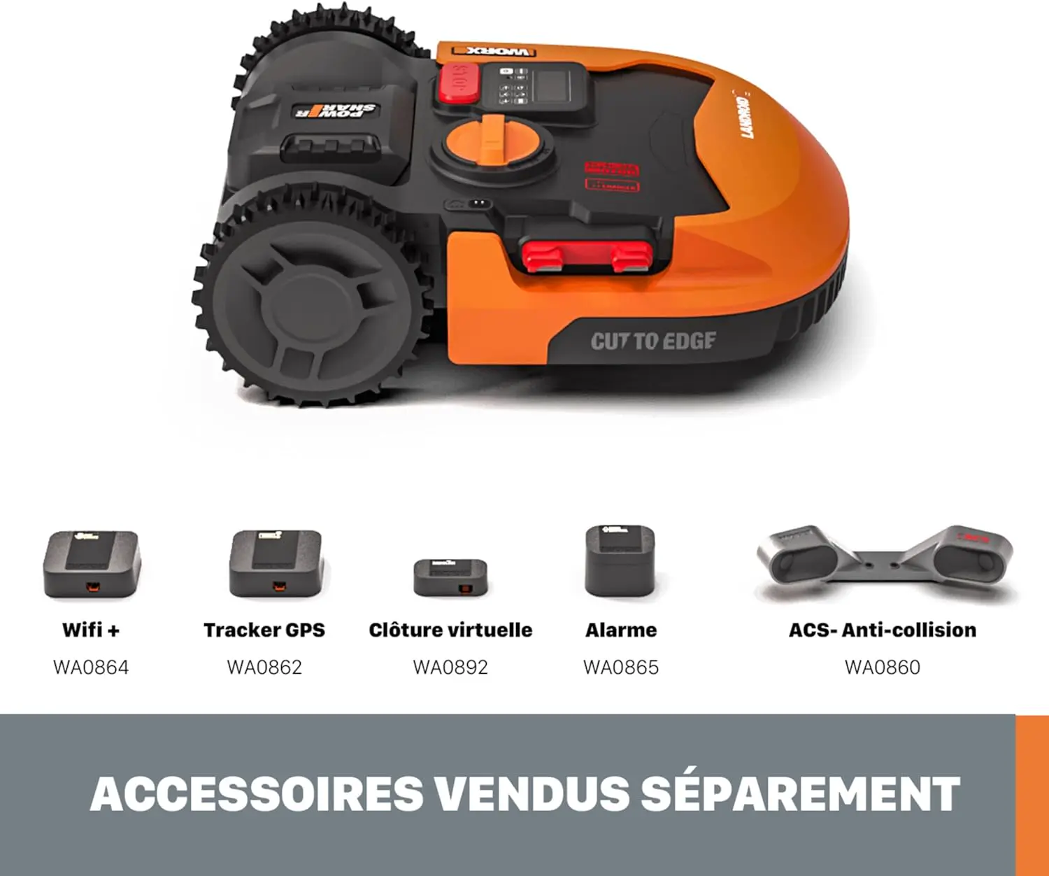 Robot tondeuse orange vue 10