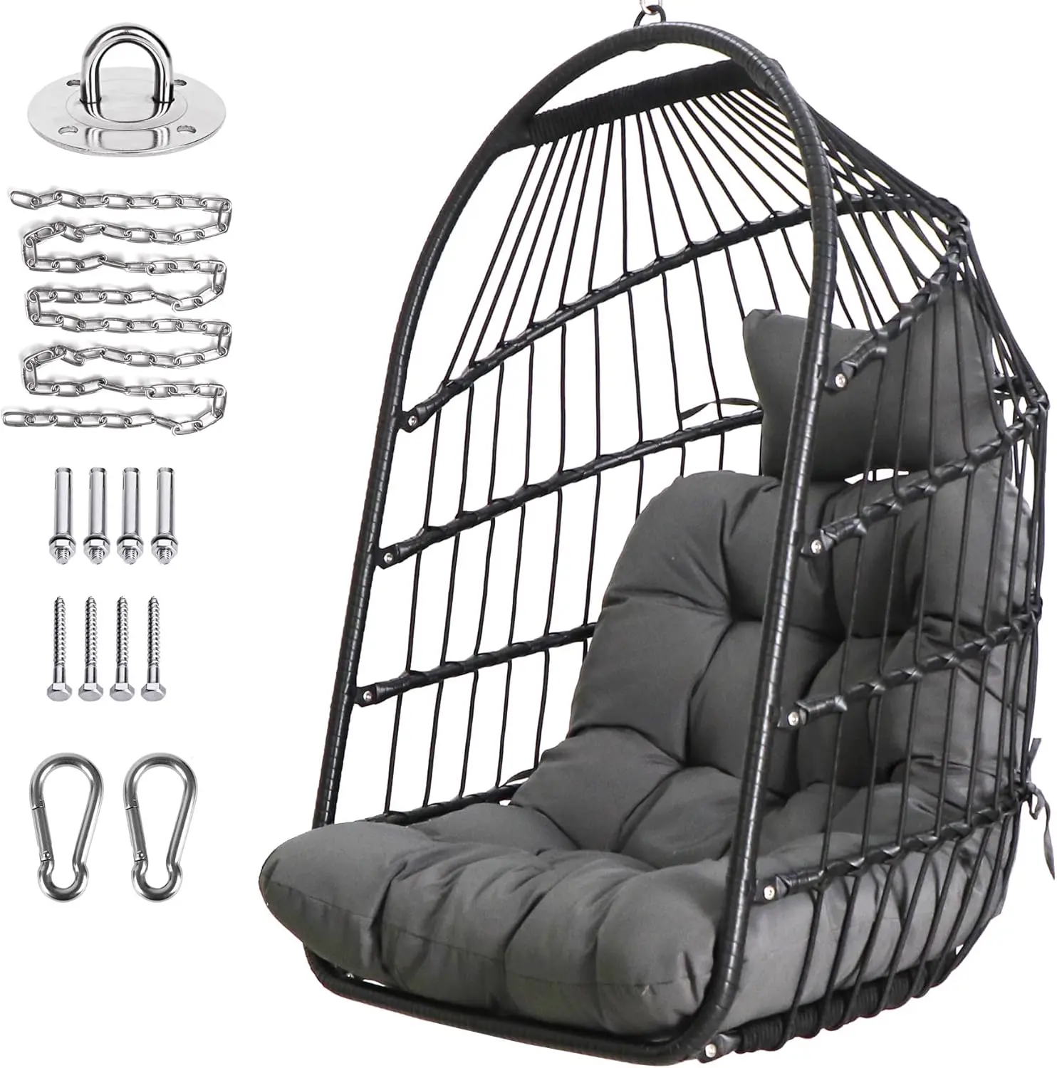 Chaise Oeuf Chaise Pliable en Osier rotin Suspendue Chaise balançoire